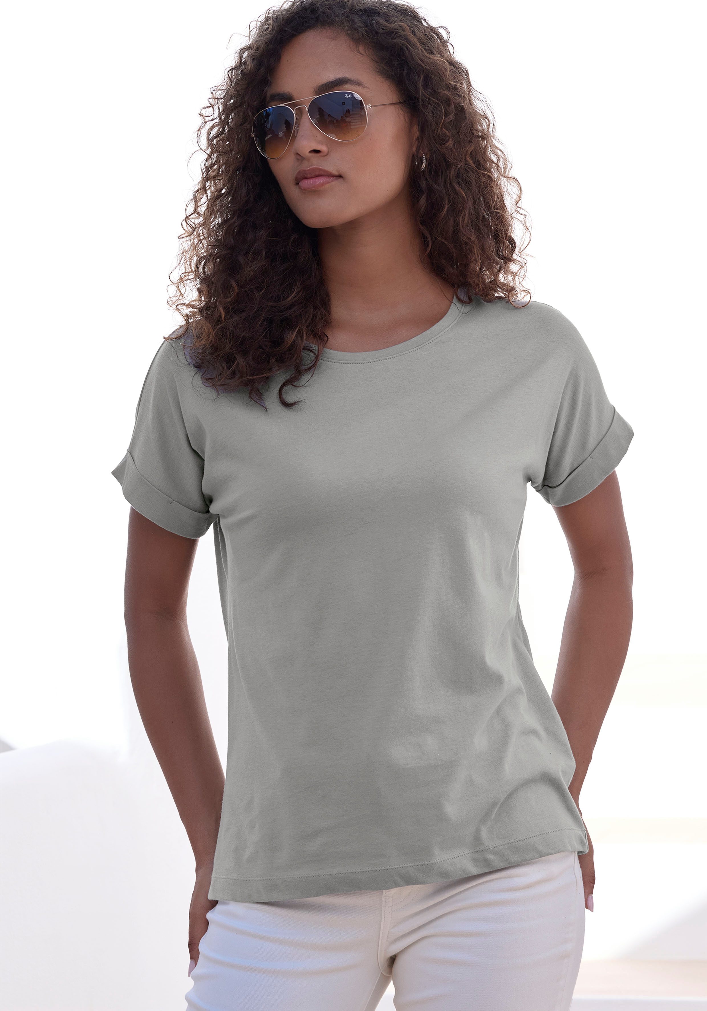 OTTO Copenhagen Studios T-shirt Met subtiele logoprint achteraan van zachte jersey kwaliteit met biologische katoen dames t-shirts maat S (36) blauw