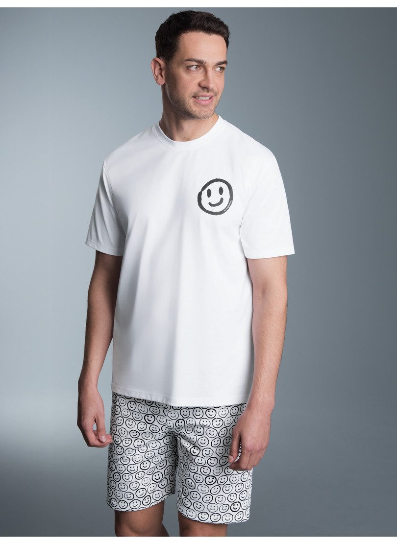 Trigema Pyjama TRIGEMA korte pyjama in vrolijk smiley-design (1-delig)