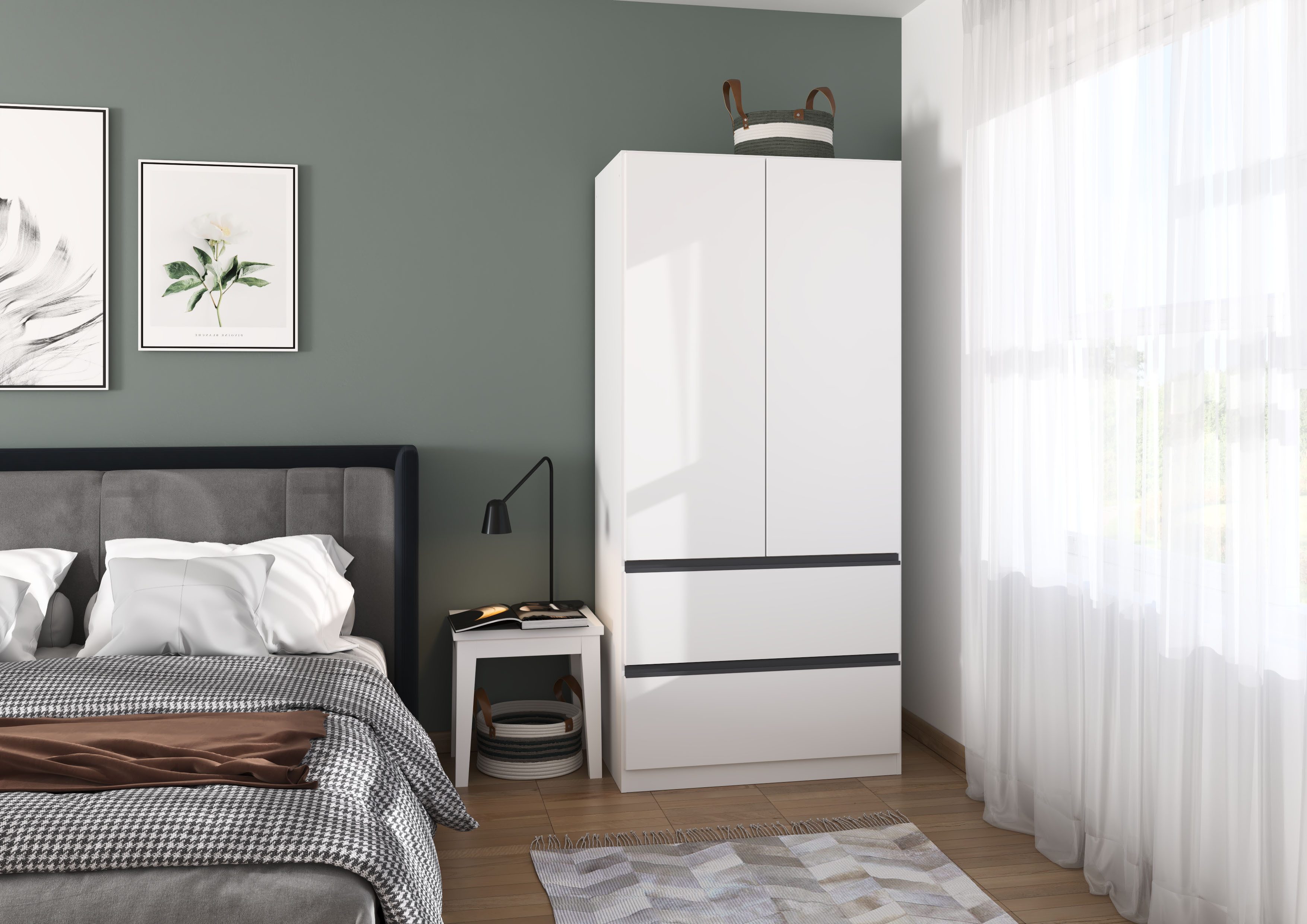 rauch Draaideurkast Kledingkast Kast Garderobe Wasmand COSTA in 3 Breedtes veel ruimte, greeploze front en push-to-open functie made in germany