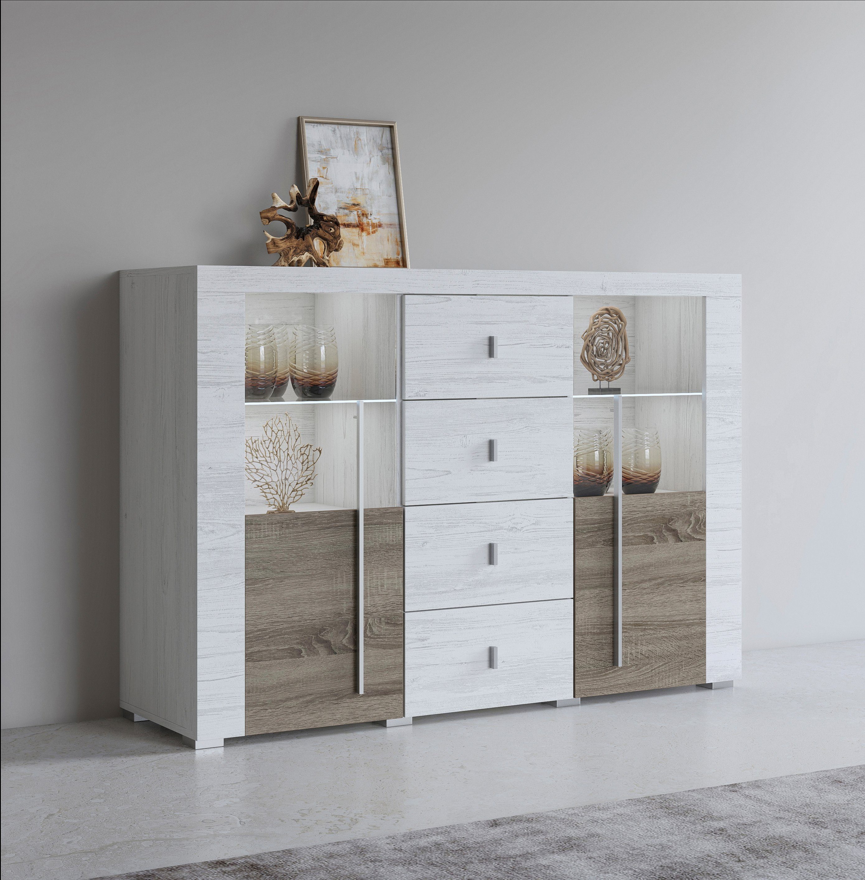 INOSIGN Dressoir Roger Breedte 132 cm dressoirs beige