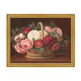 home affaire wanddecoratie rozen in mand 79,6 - 59,6 cm, ingelijst rood