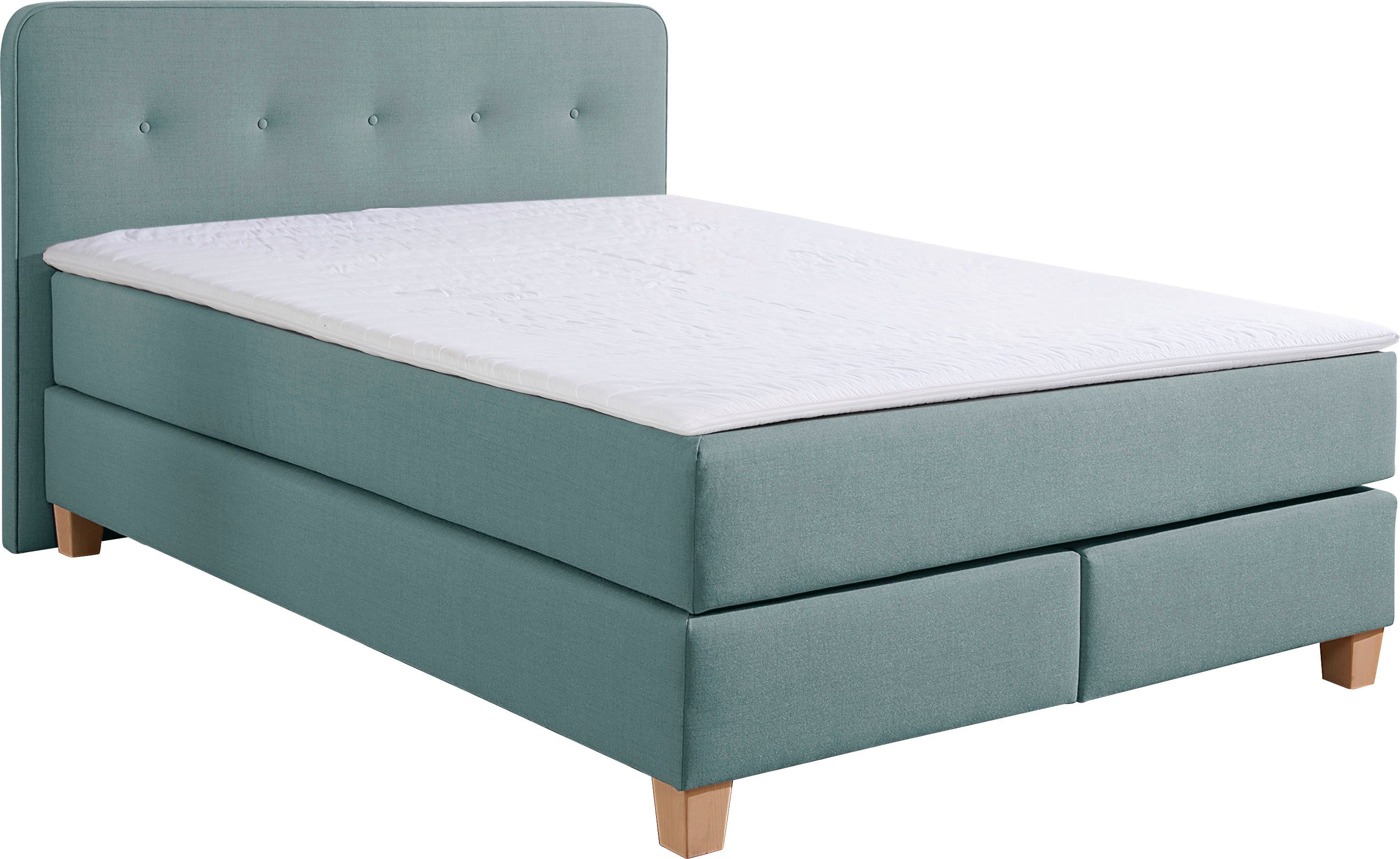 Home affaire Boxspring Fargo inclusief topper, in 3 soorten matrassen, in fluweel of structuurstof