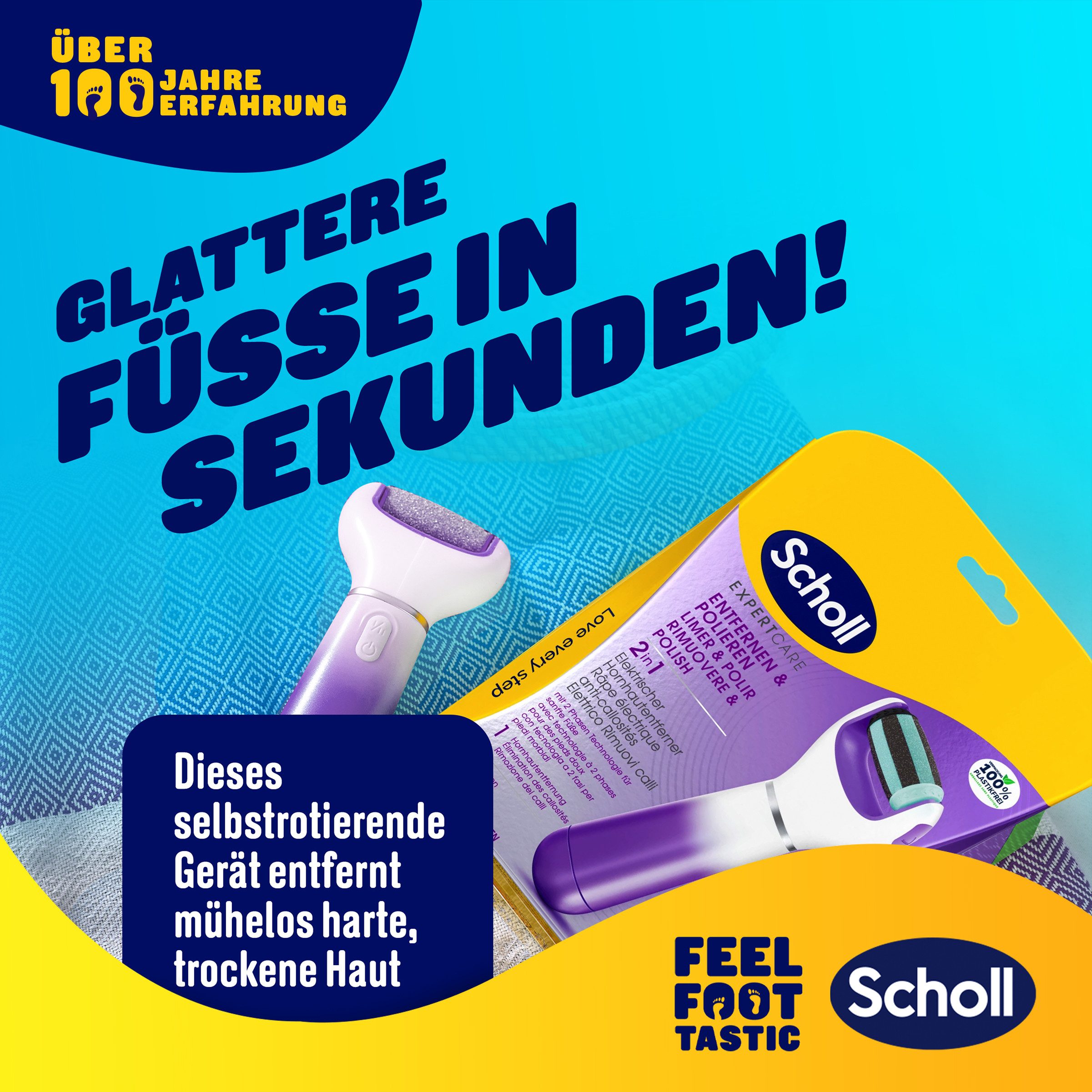 Scholl Elektrische eeltverwijderaar Expert Care 2-in-1 File & Smooth elektrischer Hornhautentferner (set)