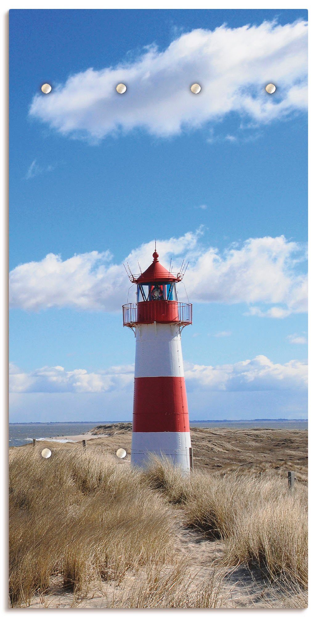 Artland Kapstok Vuurtoren Sylt ruimtebesparende kapstok van hout met 6 haken, geschikt voor kleine, smalle hal, halkapstok