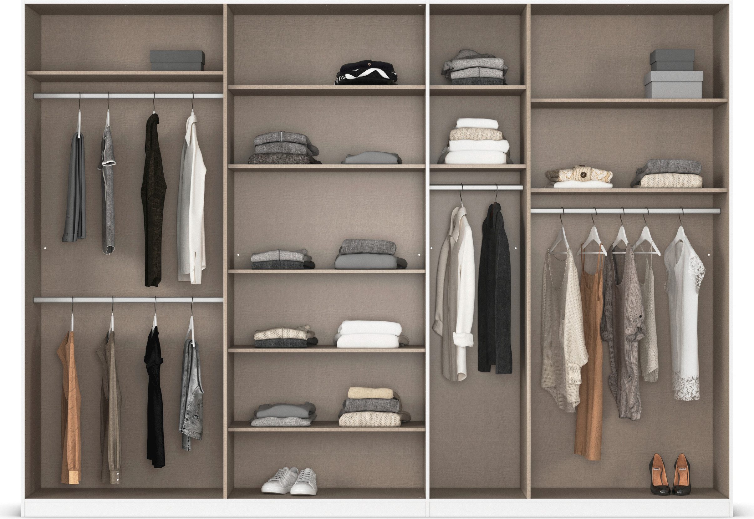 rauch Draaideurkast Kledingkasten kast garderobe AGORDO met glazen front doordachte binnenuitrusting, in 6 breedtes en 2 hoogtes made in germany