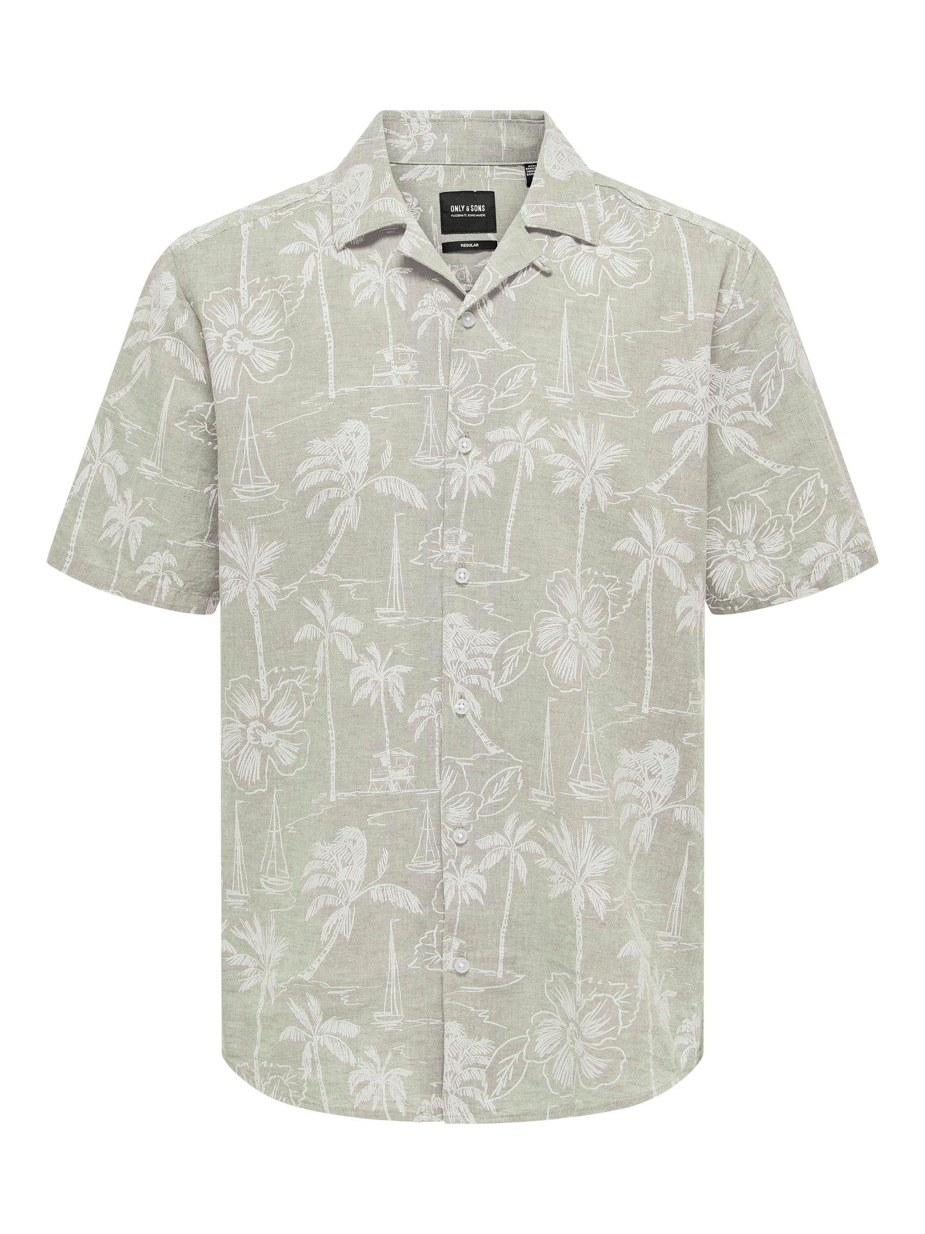 ONLY & SONS Hawaï-overhemd ONSCAIDEN SS RESORT AOP LINEN SHIRT NOOS