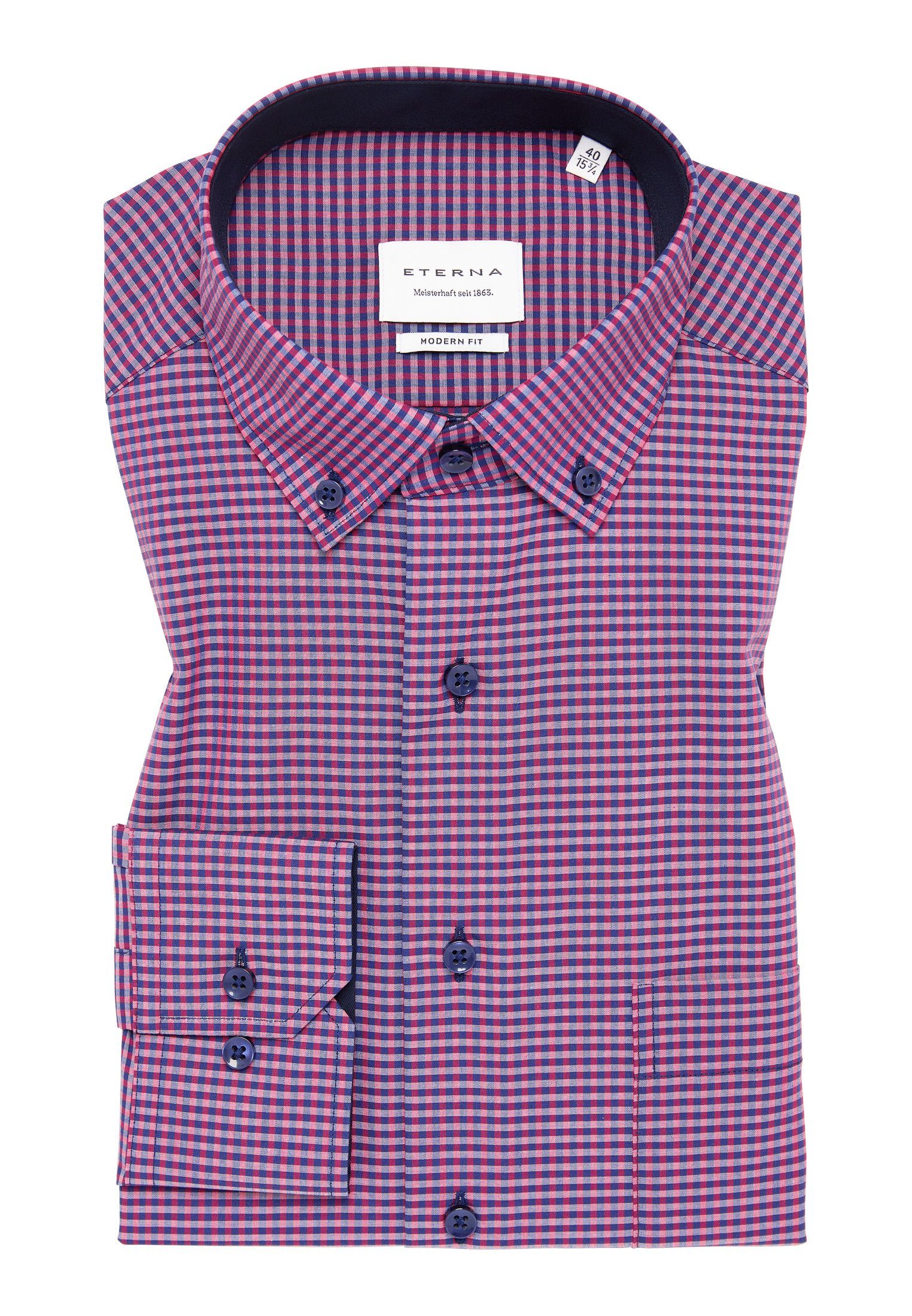 Eterna Overhemd met lange mouwen MODERN FIT NON IRON (strijkvrij)