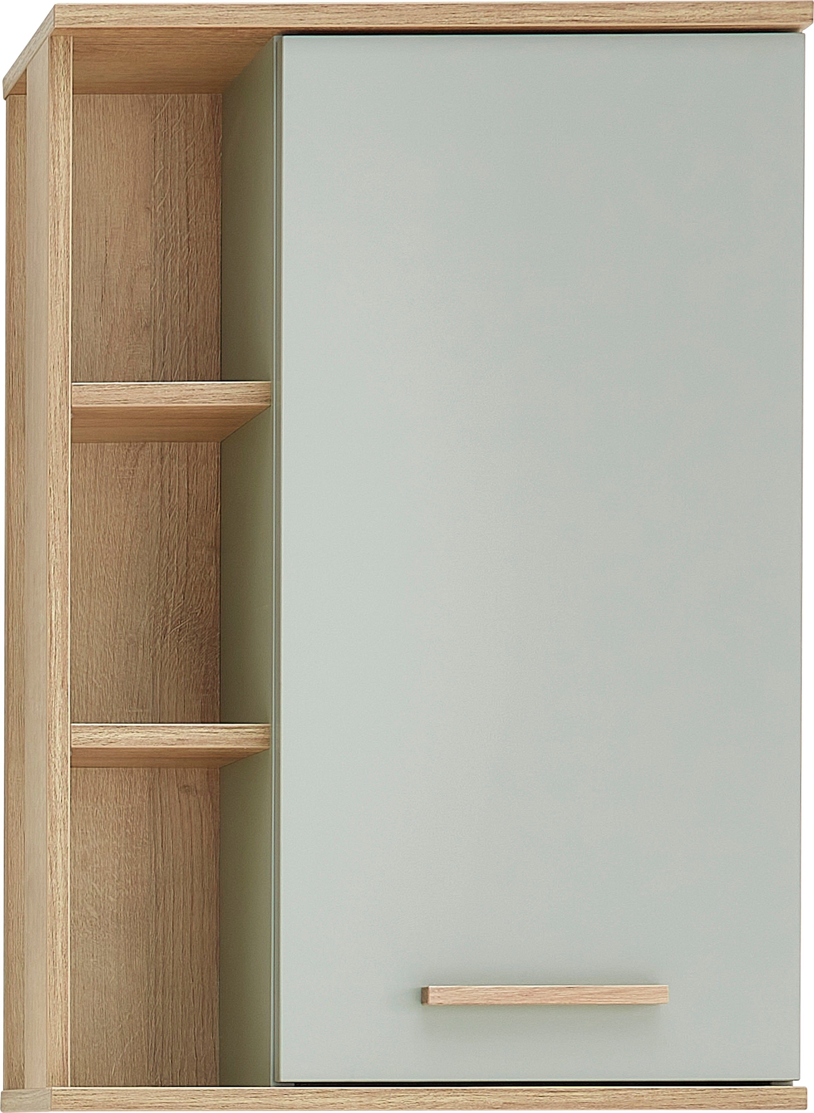 Saphir Hangend kastje Quickset badkamerkast 50,5 cm breed met 1 deur en 2 glazen legplanken