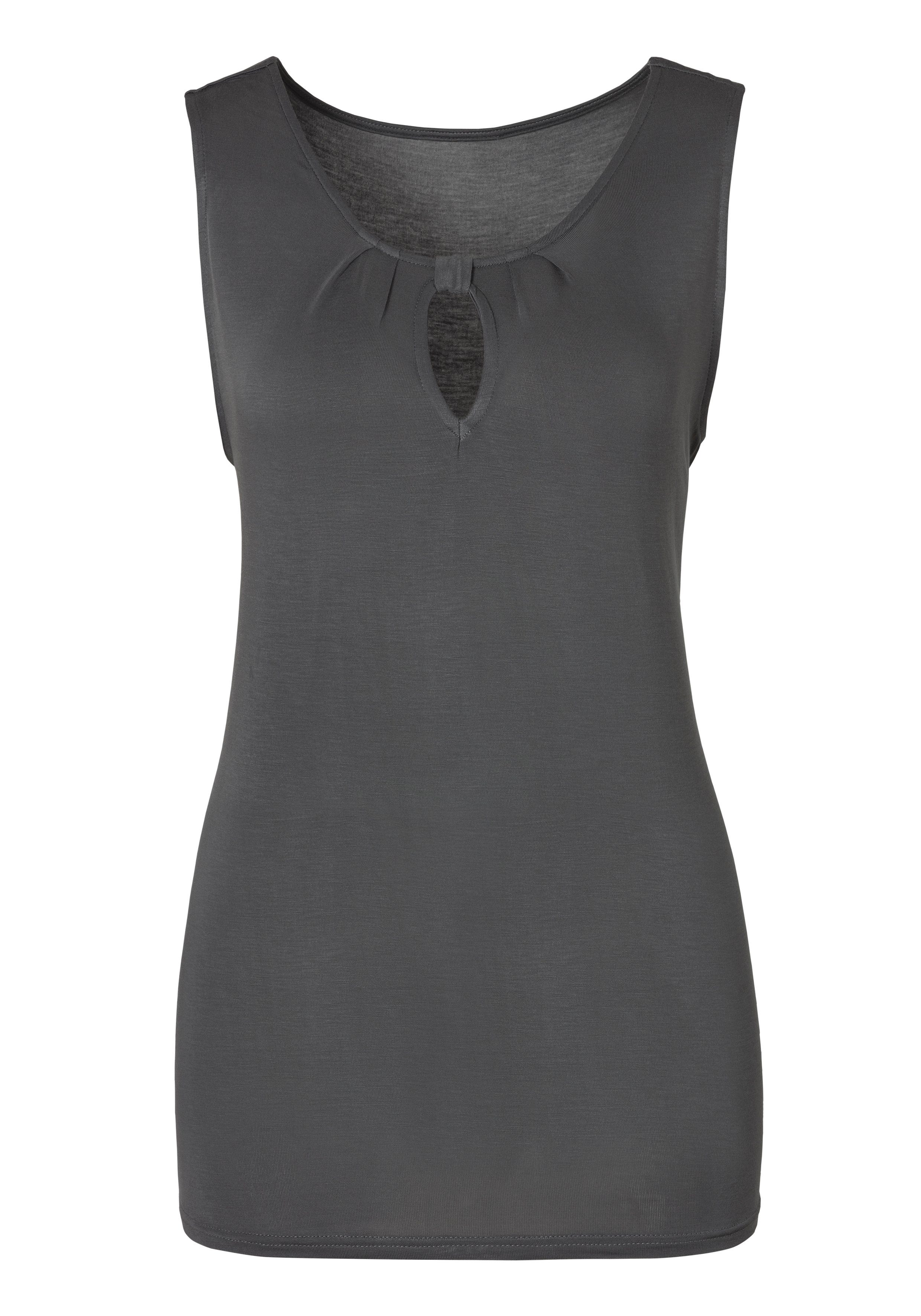 Lascana Shirttop Met kleine cut-out bij de hals (Set van 2)