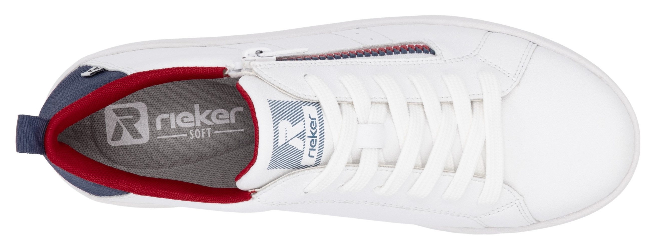 RIEKER Sport Sneakers Vetersluiting en rits, vrijetijdsschoen, lage schoen, veterschoen