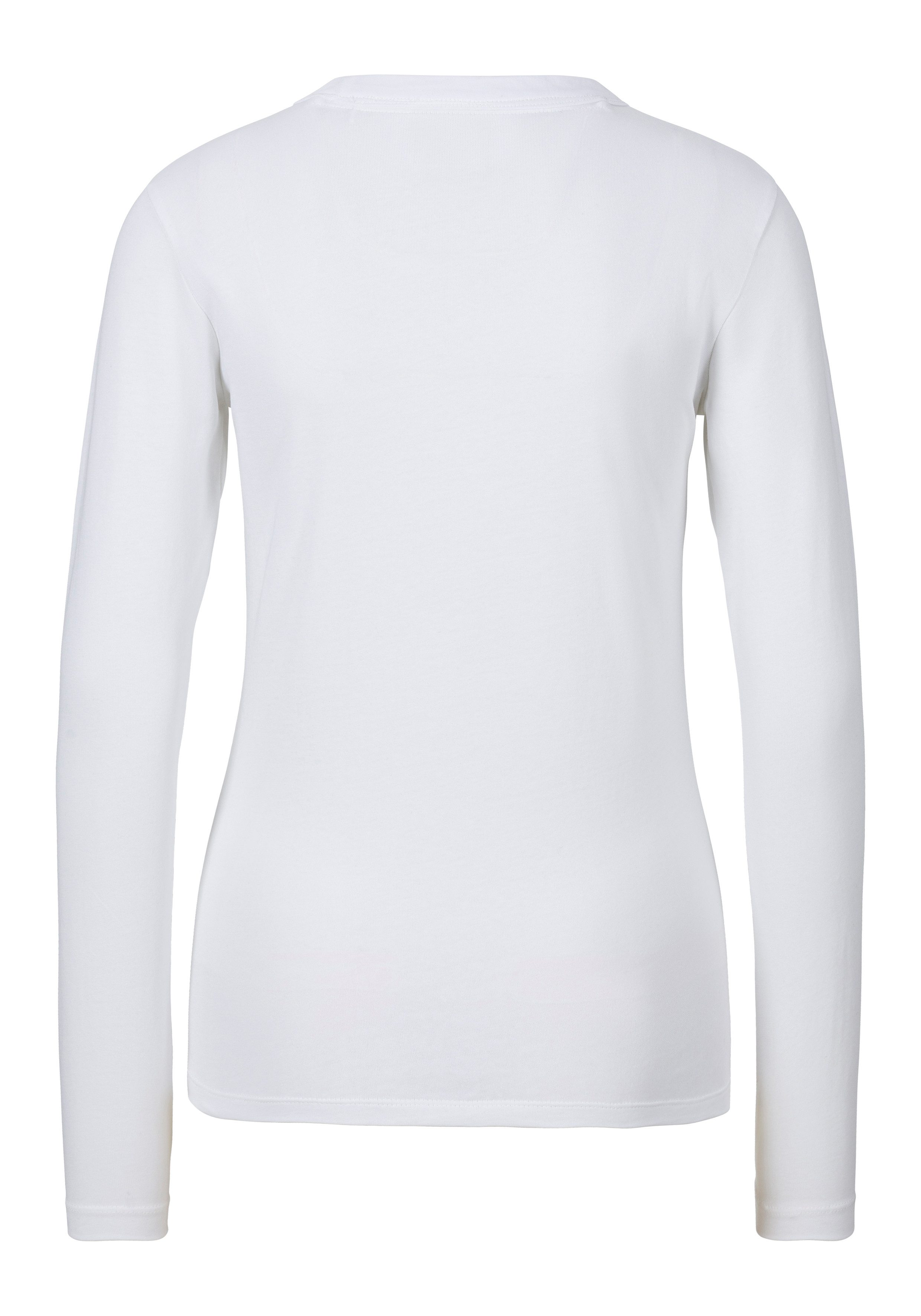 HUGO Blue Longsleeve Daliria met label-badge met happy hugo logo