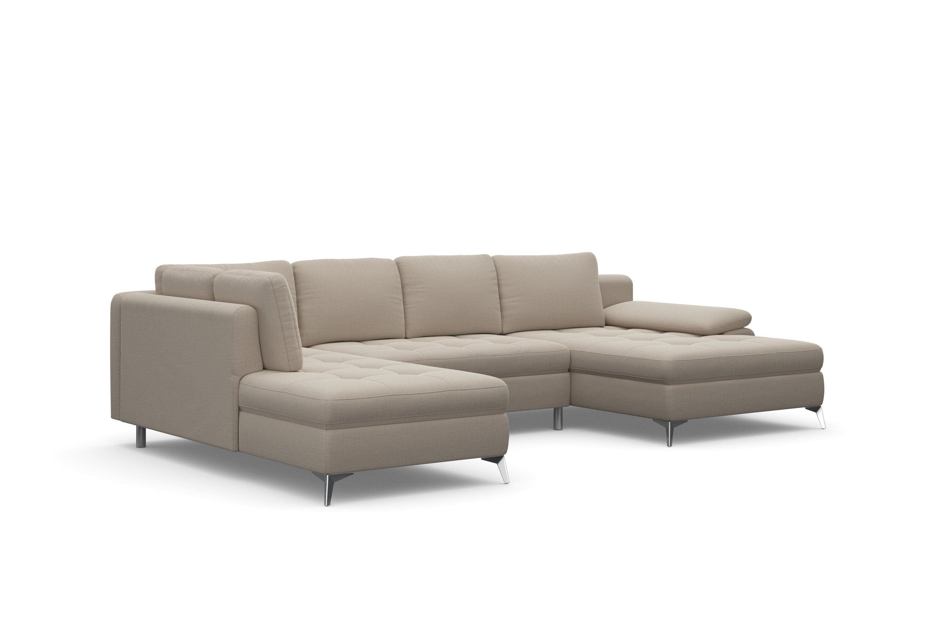 sit&more Zithoek Latigo U-vorm met récamier, naar keuze met slaapfunctie en bedkist