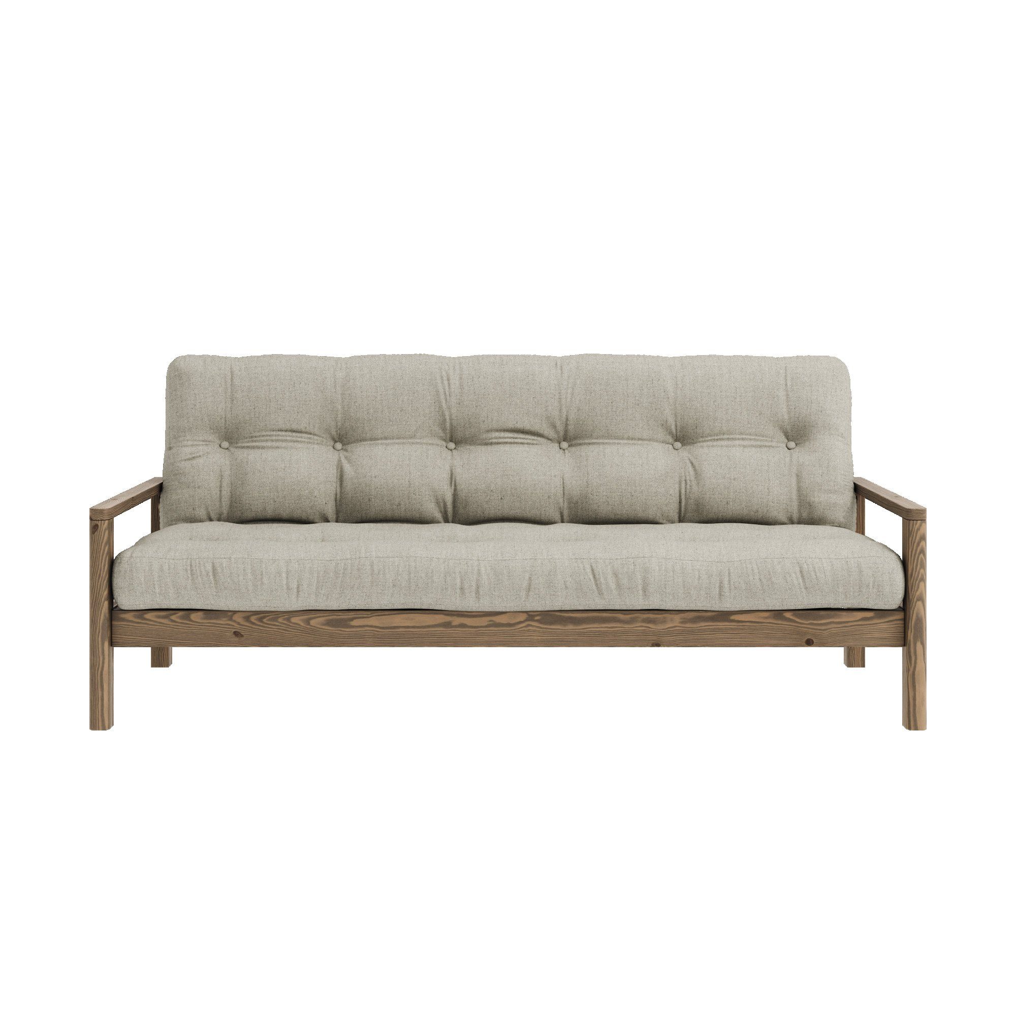 Karup Slaapbank Knob met futonmatras, verschillende kleuren, fsc-gecertificeerd, dennenhout bruin, slaapbanken