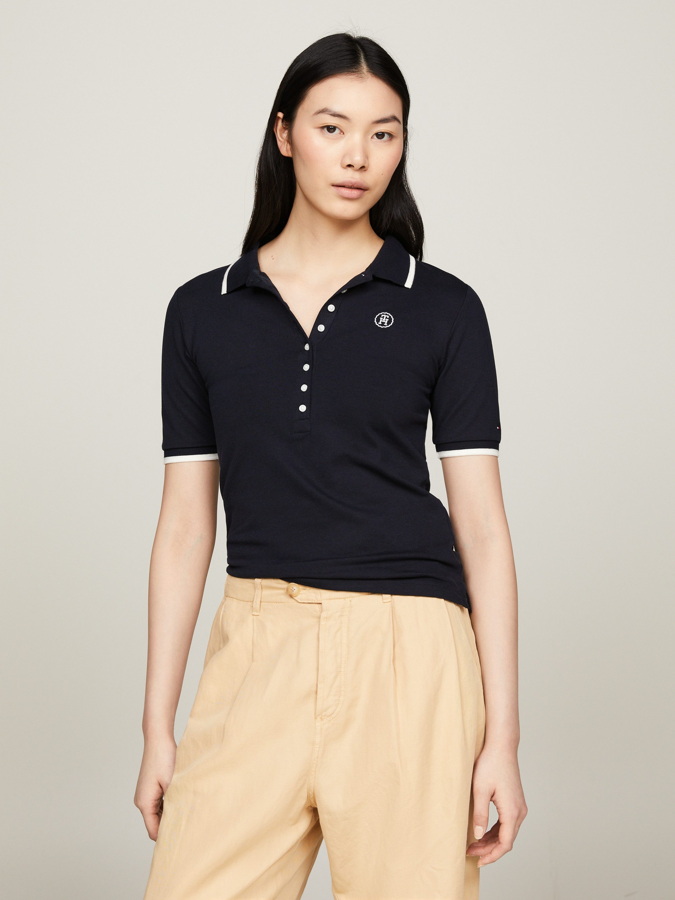 Tommy Hilfiger Poloshirt SLIM SMD TIPPING LYOCELL POLO SS