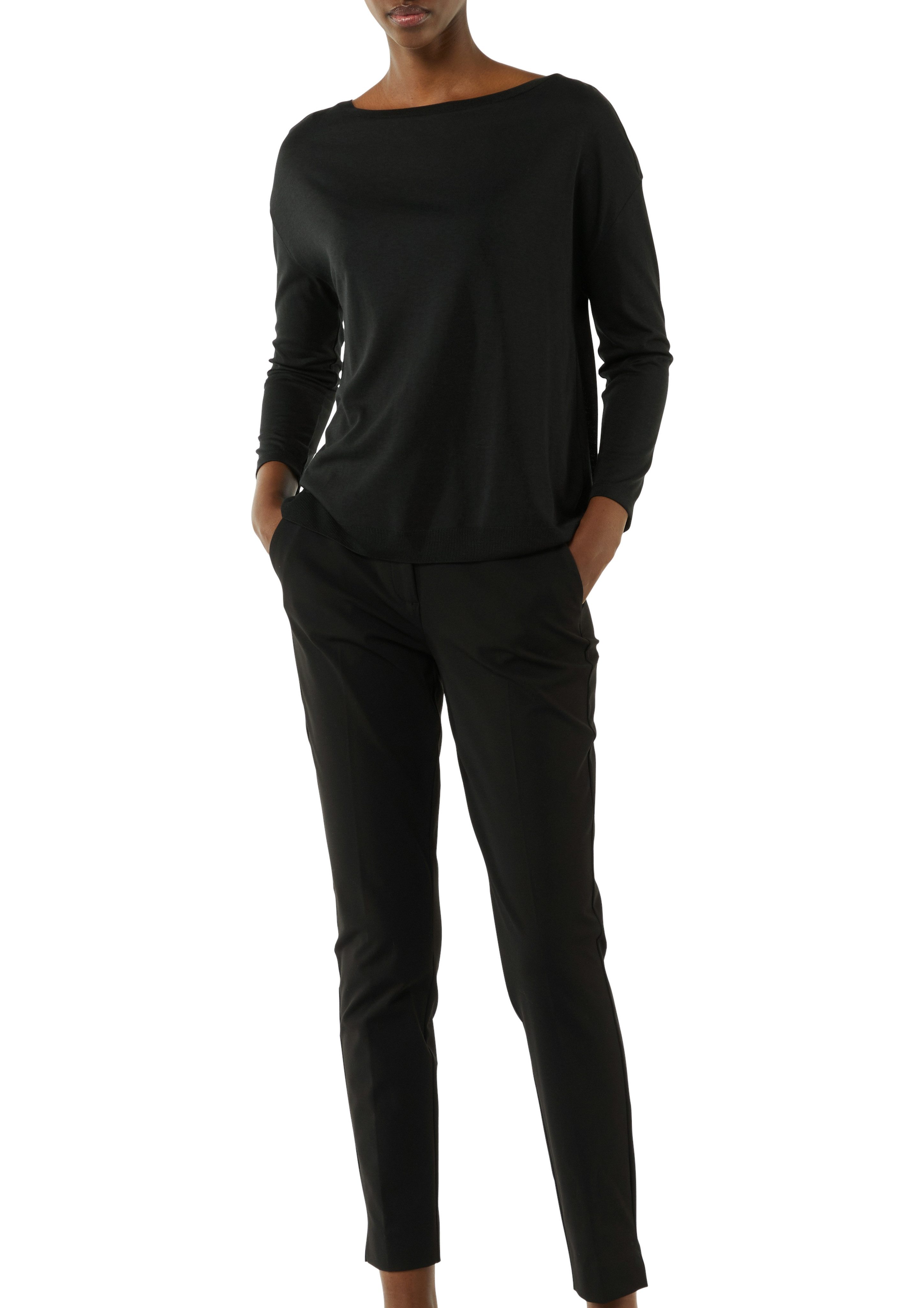 Comma Shirt met lange mouwen met moderne snit