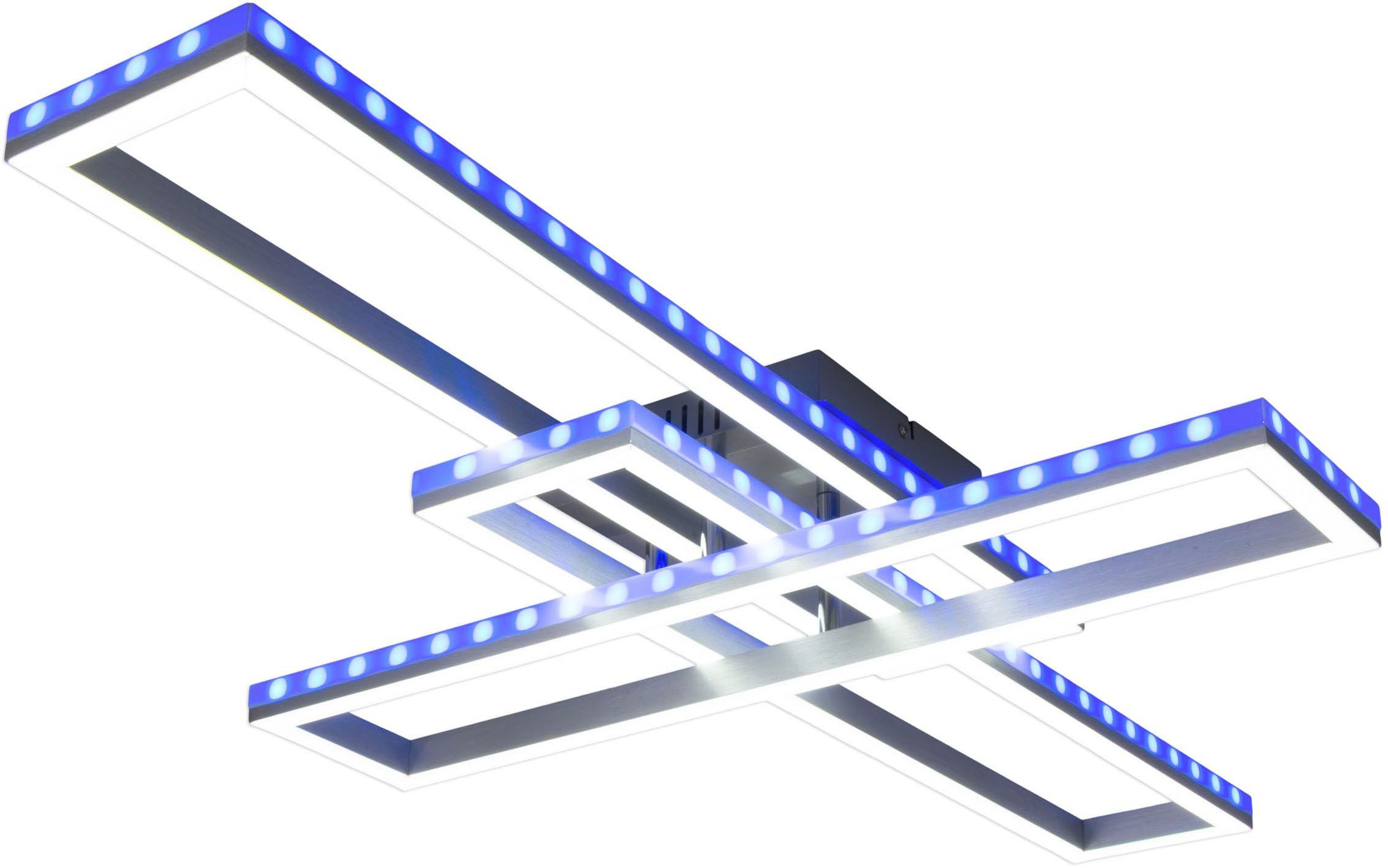 näve Led-plafondlamp BANTRY CCT, RGB-backlight, dimbaar, geheugen, tijdschakelaar, nachtlicht (1 stuk)