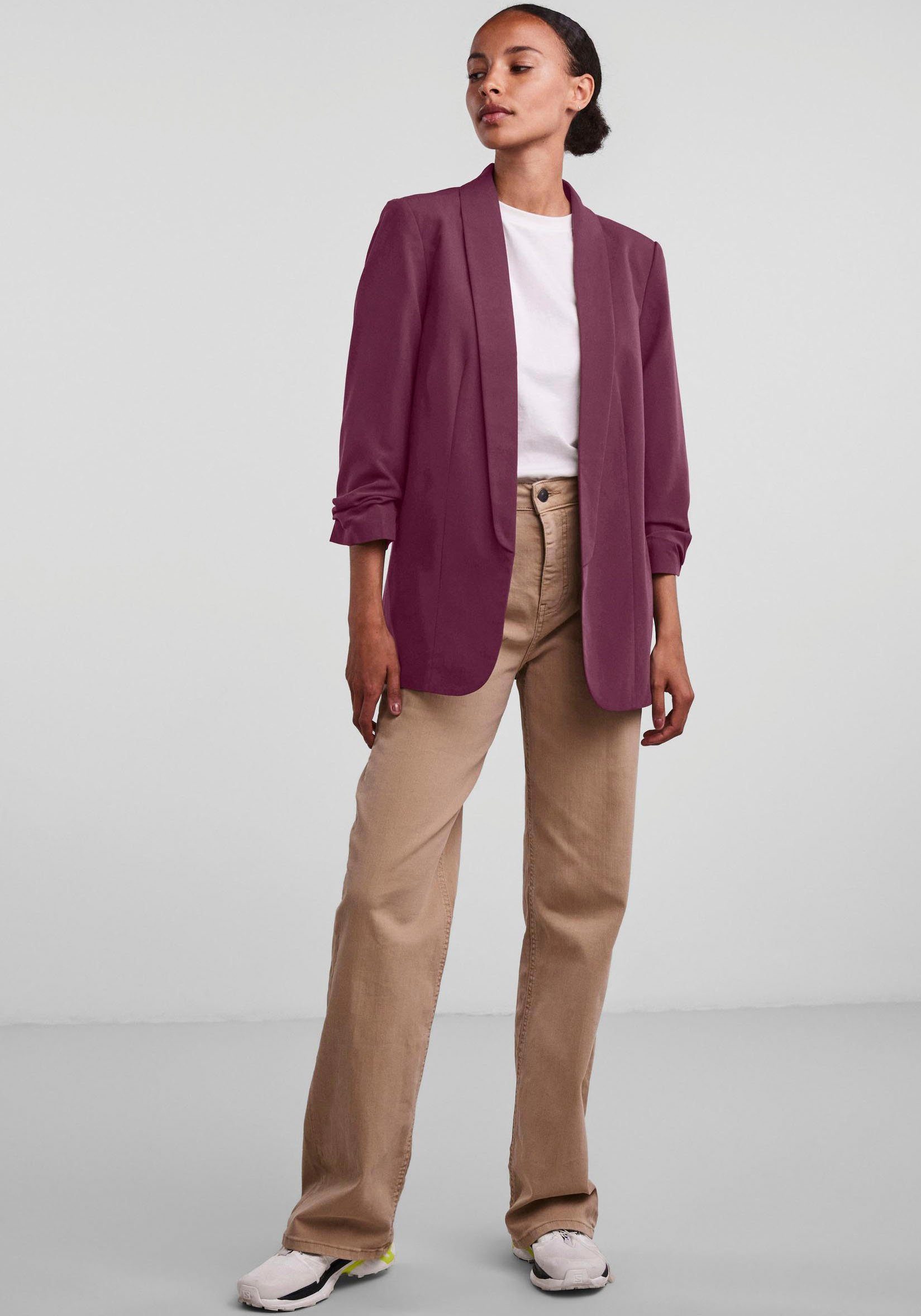 pieces Blouseblazer PCBOSELLA 3/4 BLAZER NOOS met plooidetail op de mouw