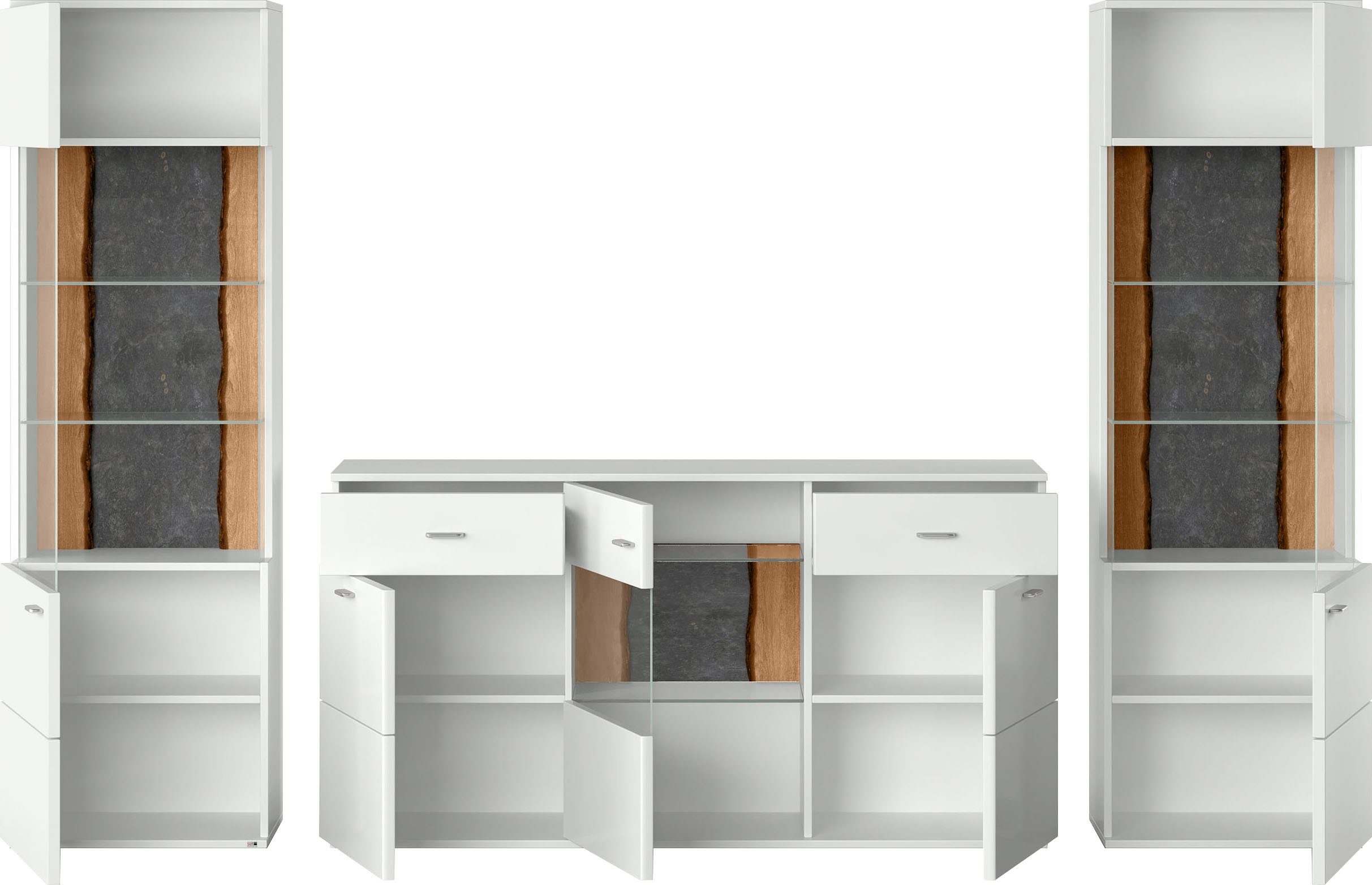 set one by Musterring Wandmeubel Tacoma Type 11, met 2 vitrinekasten (set, 3-delig)