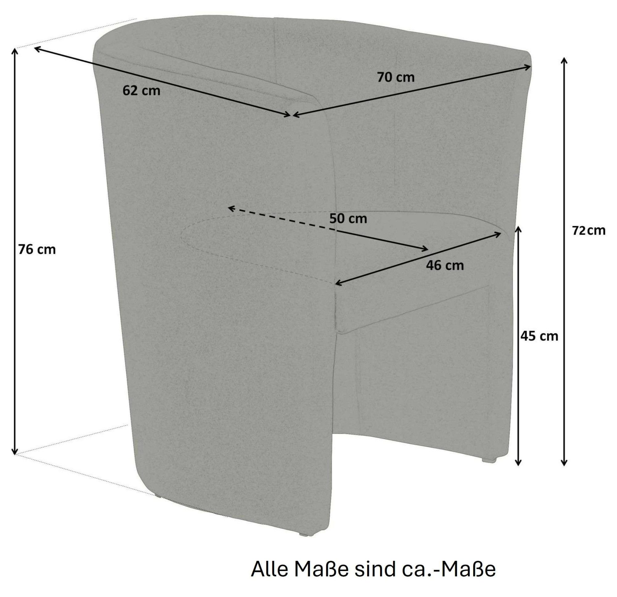 Home affaire Cocktailfauteuil Tabby Antivlek-coating (1 stuk)