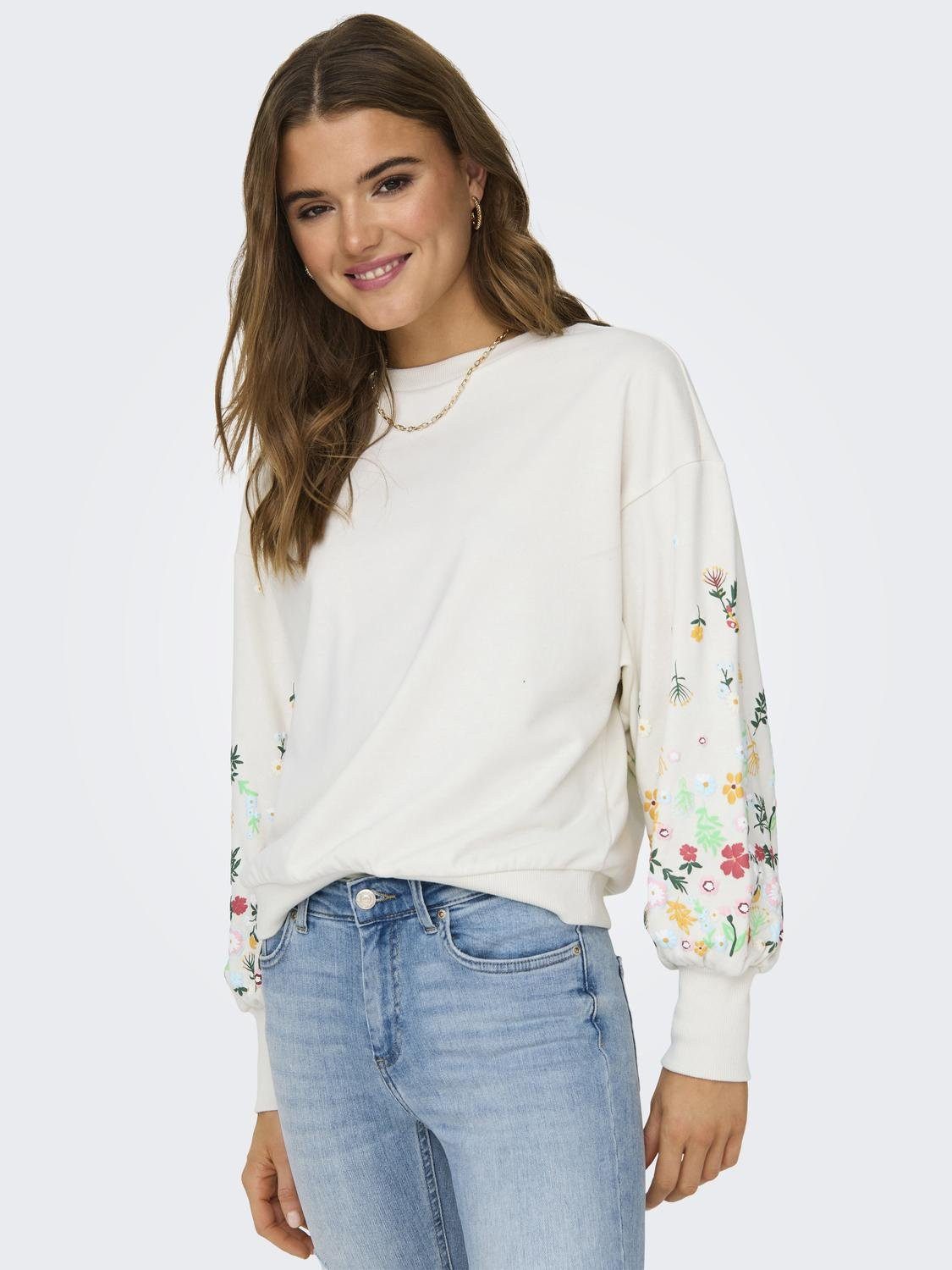 Only Sweatshirt ONLBROOKE L S O-NECK FLOWER SWT