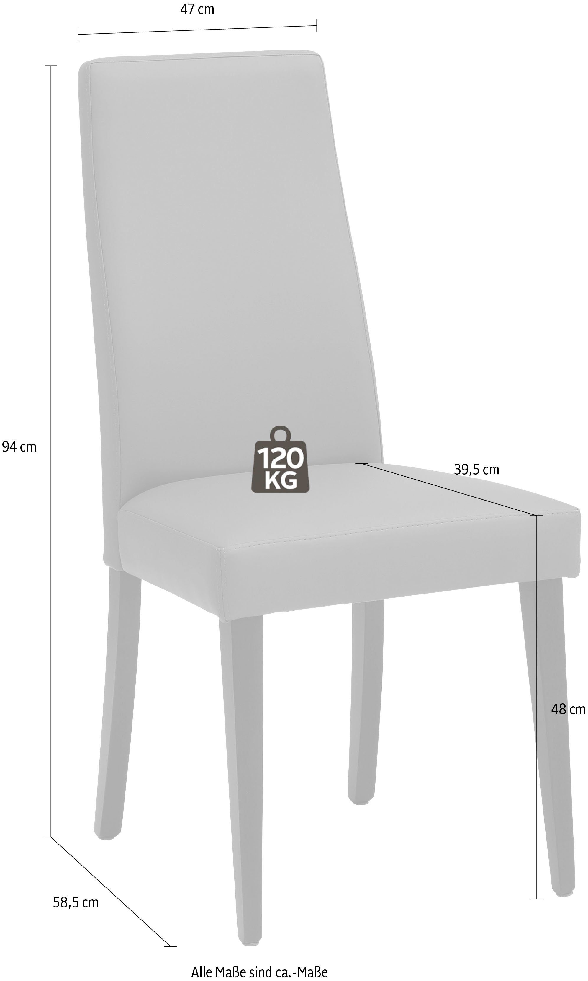 INOSIGN Eetkamerstoel Mary Poten naar keuze naturel-beuken of wengékleur (set, 2 stuks)