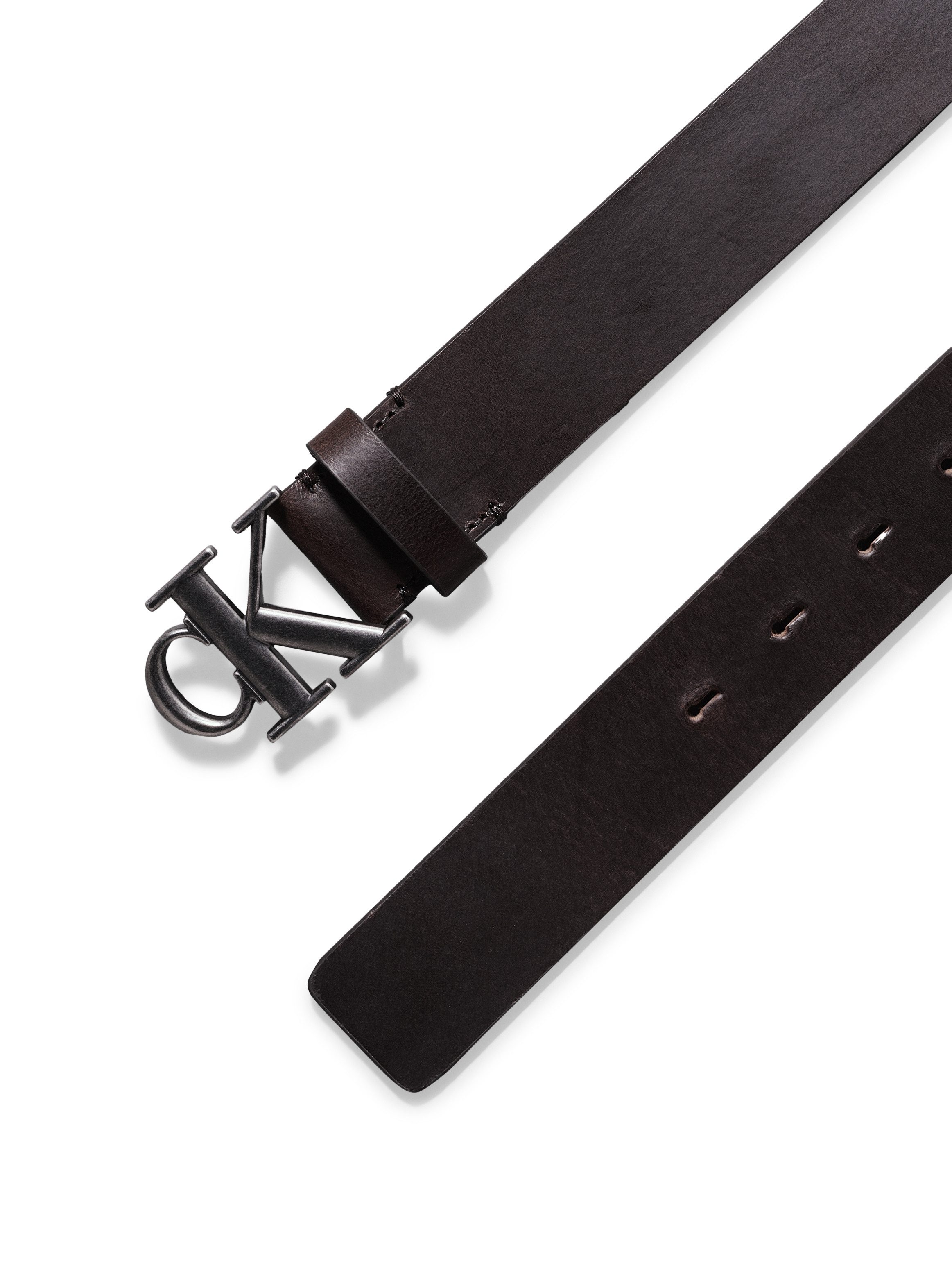 Calvin Klein Leren riem ROUND MONO PLAQUE LTHR BELT 35MM