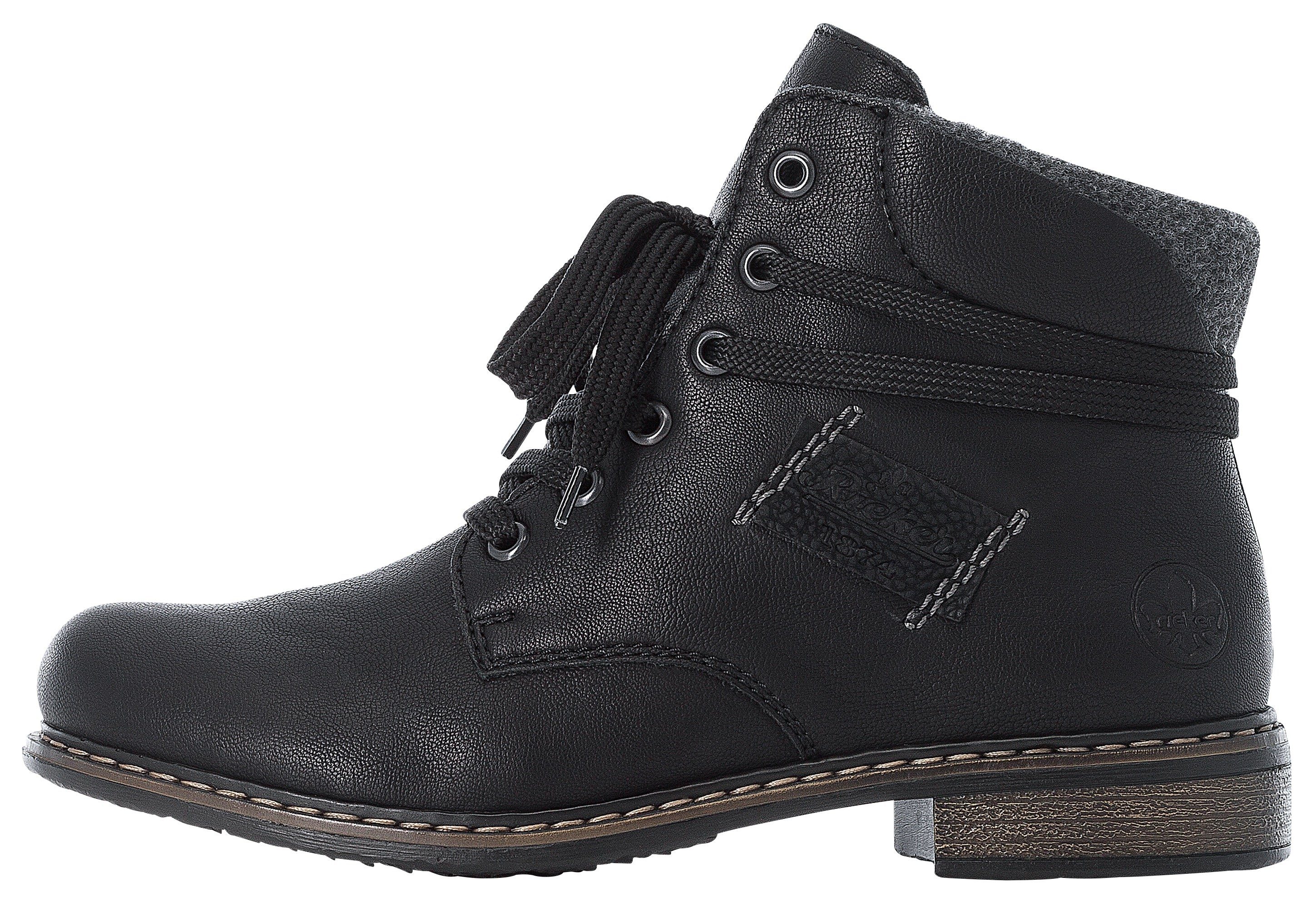Rieker Veterlaarsjes veterschoenen, blokhak, met gevoerde schachtafsluiting