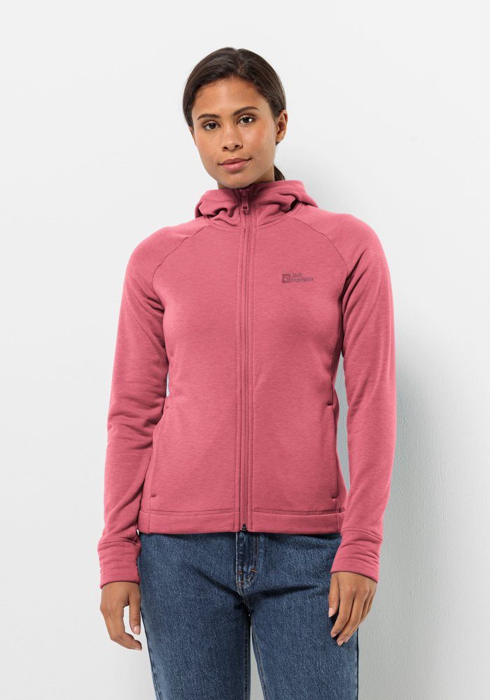 Jack Wolfskin Fleecejack WALDSEE HOODED JKT W dames fleece vesten maat XXL (48) roze