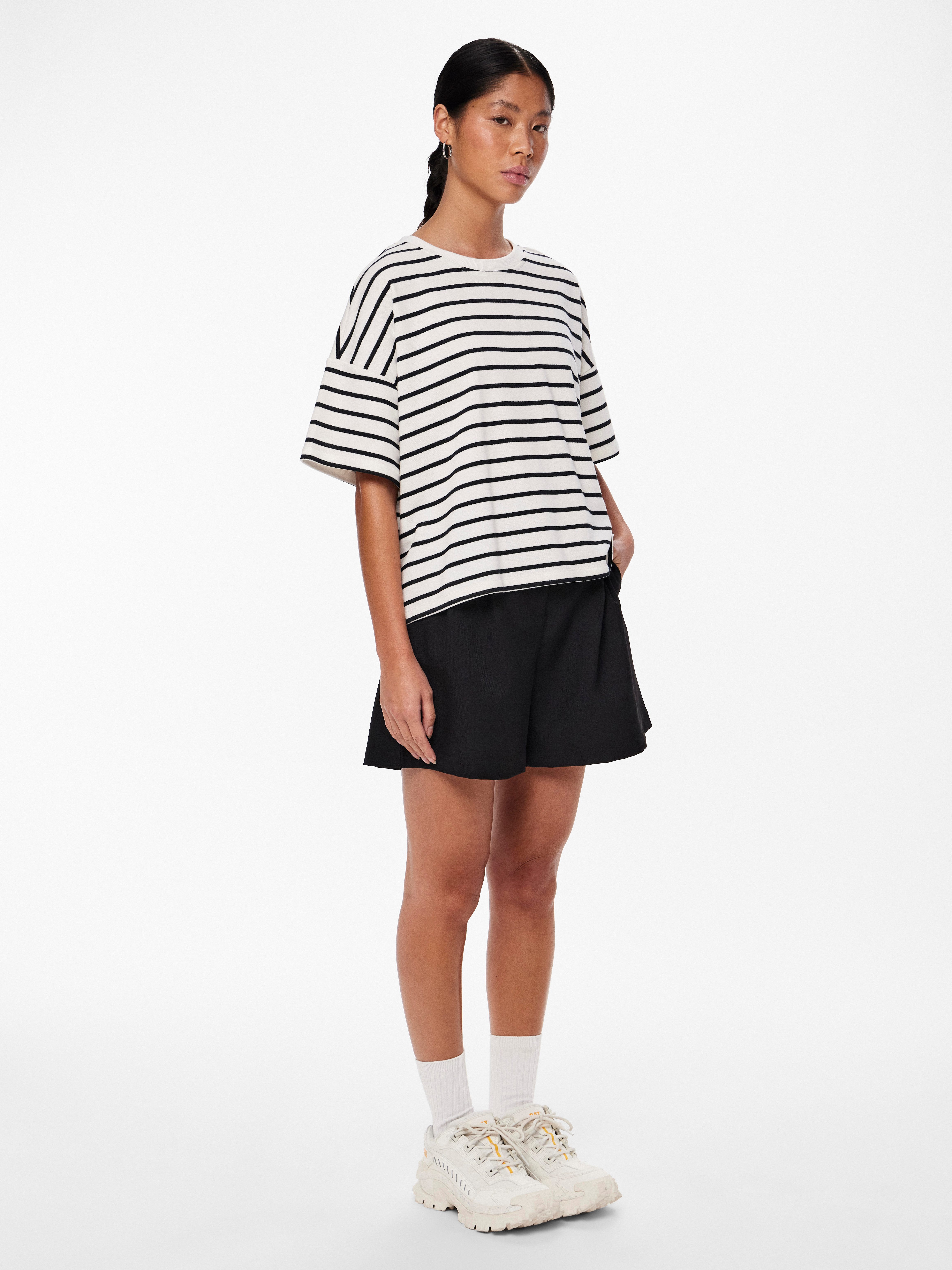 pieces Sweatshirt PCCHILLI SUMMER 2/4 SWEAT STRIPE NOOS BC