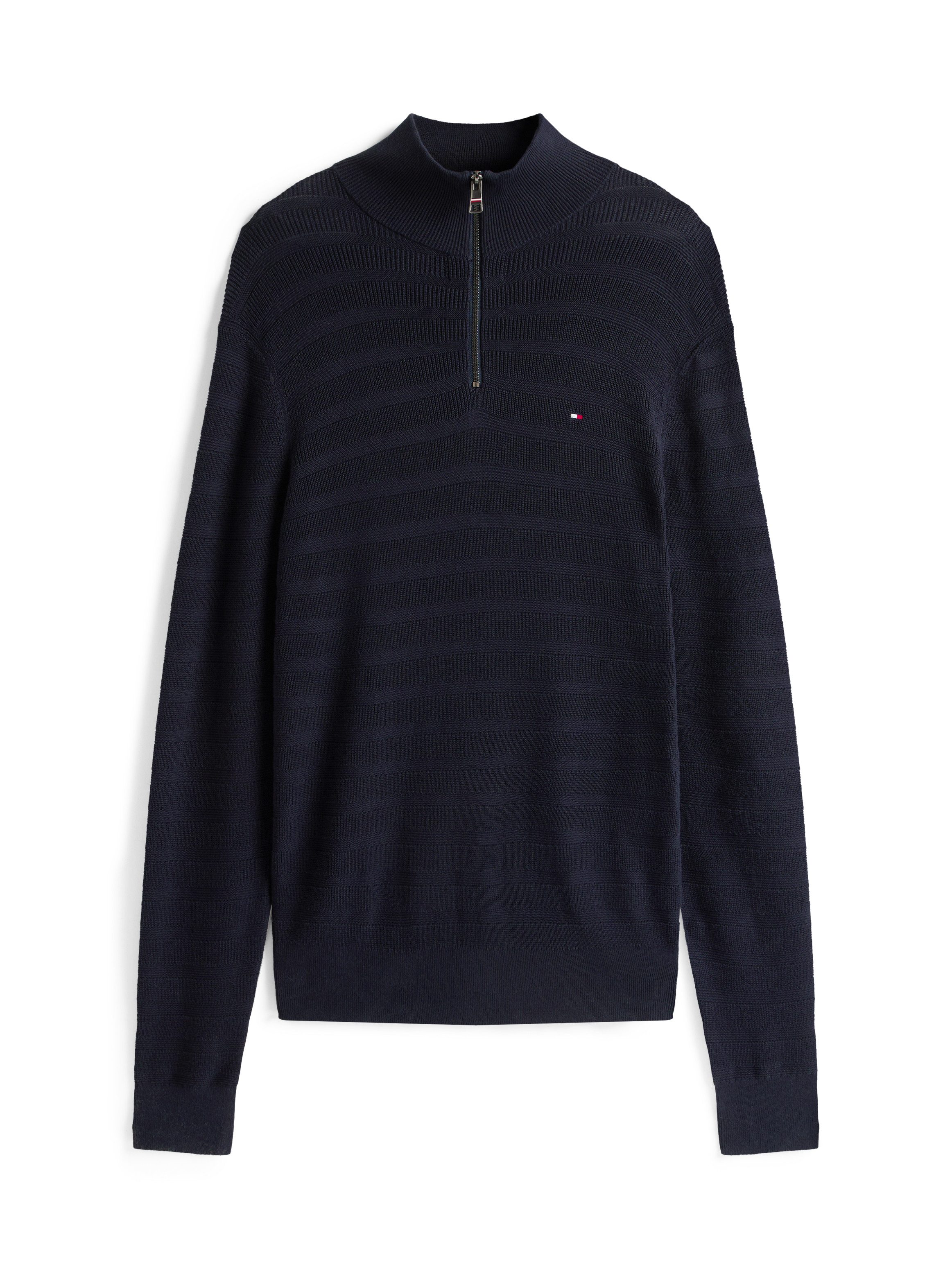 Tommy Hilfiger Schipperstrui STRIPE STRUCTURE ZIP MOCK