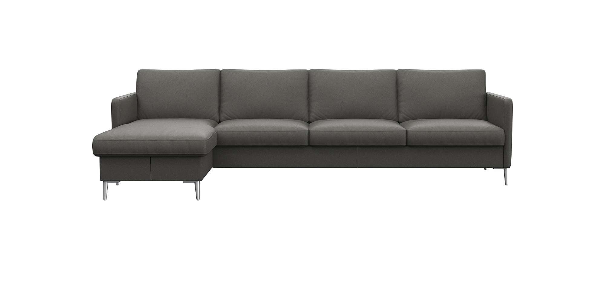 FLEXLUX Hoekbank Fiore, super zitcomfort door koudschuim in de zitting, L-vorm grijs, hoekbanken