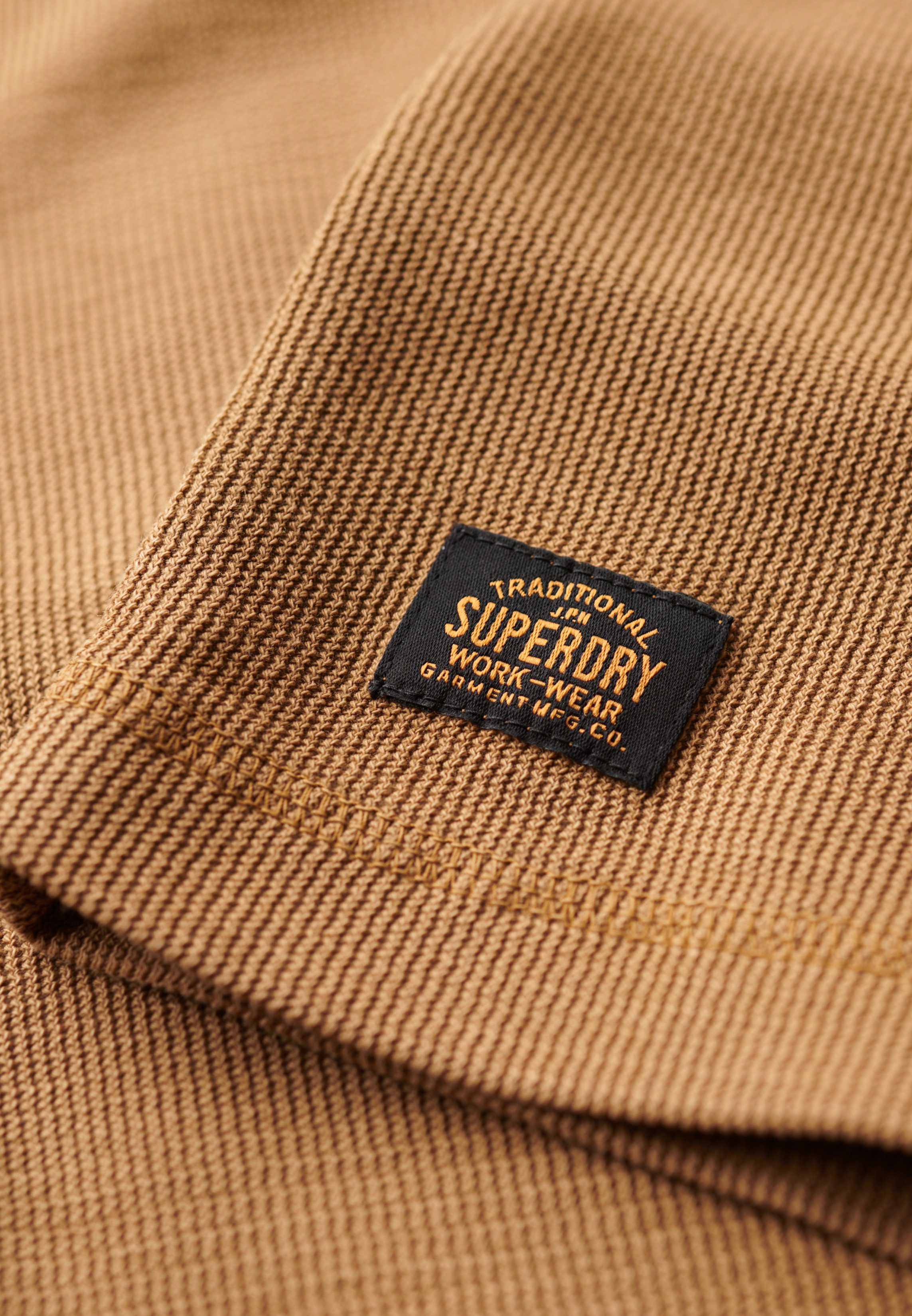 Superdry Shirt met lange mouwen WAFFLE LONG SLEEVE HENLEY TOP