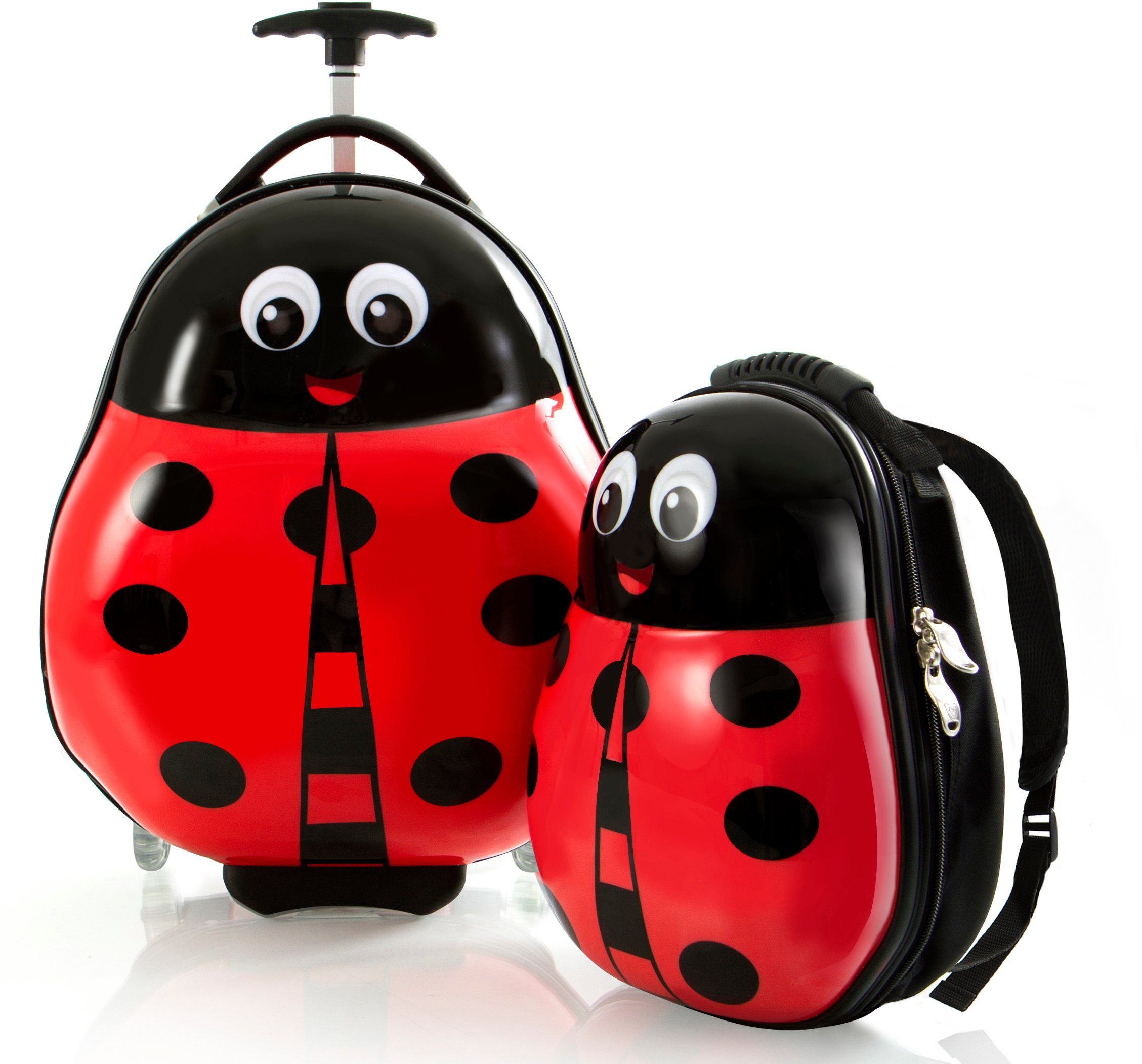 Heys Kinderkoffer Travel Tots, lieveheersbeestje Heys x Joachim Llambi kindertrolley kinder reisbagage (set, 2 stuks) kinderen koffers maat 46 cm rood