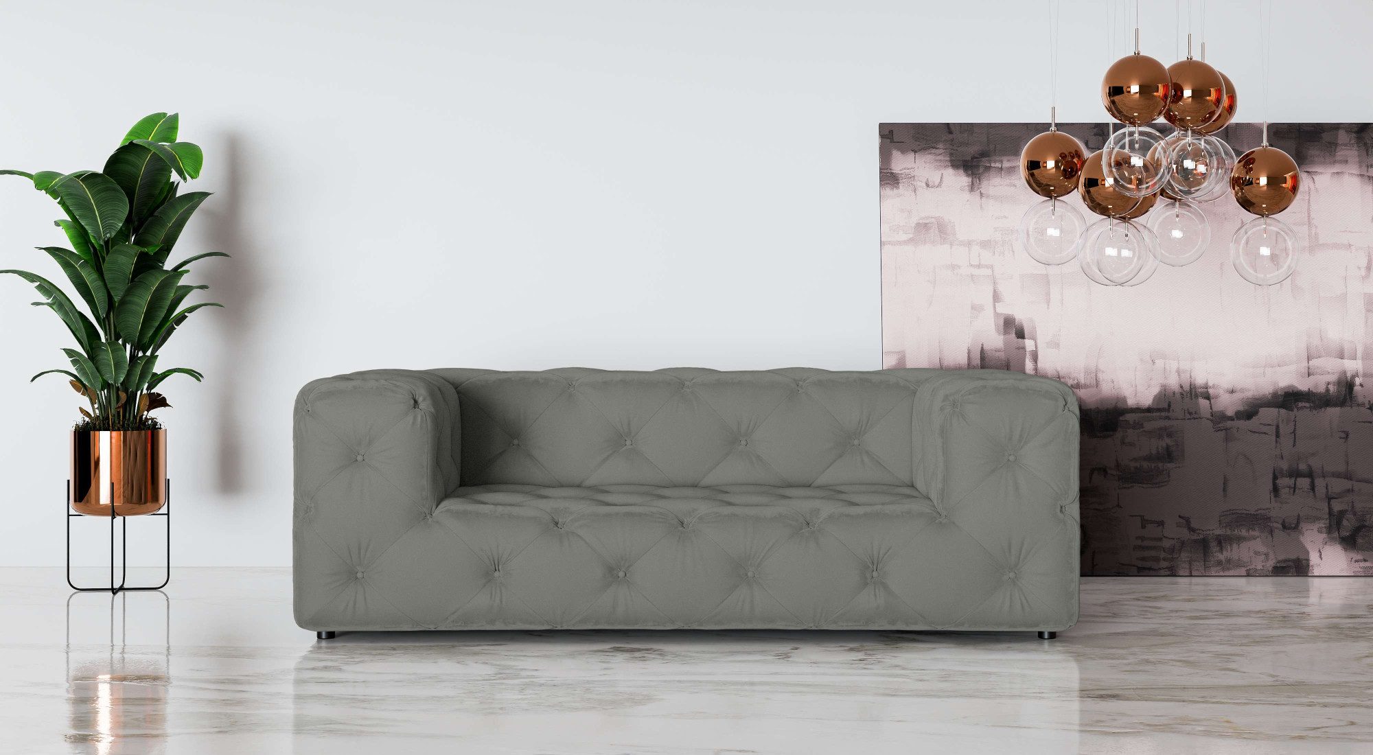 Places of Style 2-zitsbank FOLLINA 2-zits bank met klassieke chesterfield knoopverwerking