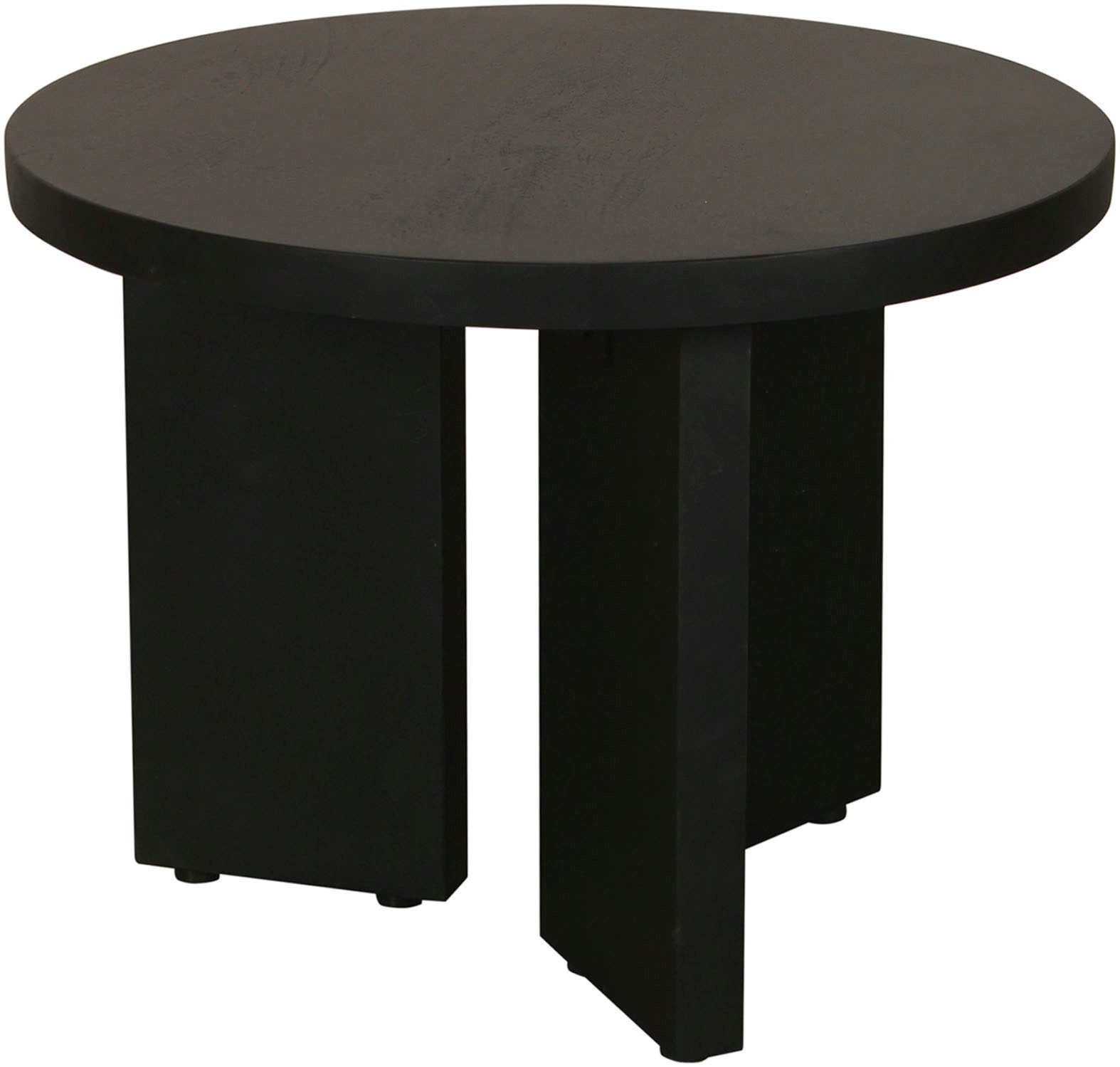 byLIVING Salontafel Round uit 2,5 cm dik massief hout zwart, afzonderlijk of in set verstelbaar (1 stuk)
