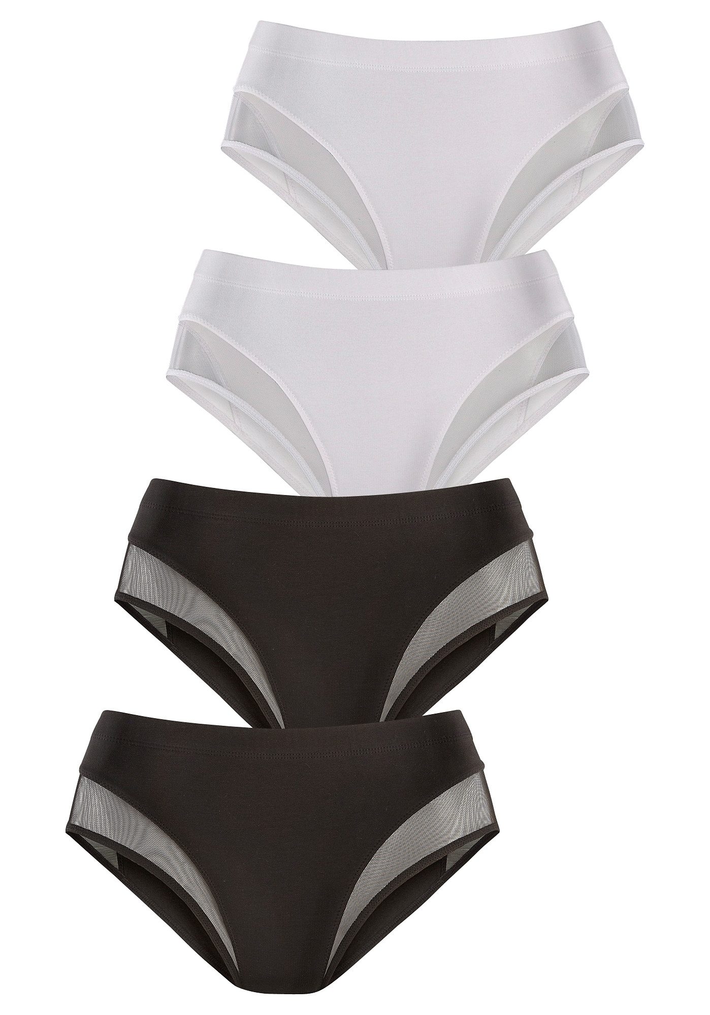 Petite fleur Modellerende slip met meshinzetten op de pijp (4 stuks, Set van 4)