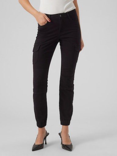 Vero Moda Cargobroek VMIVY MR ANKLE CARGO PANTS NOOS dames cargo broeken maat XS (34) zwart