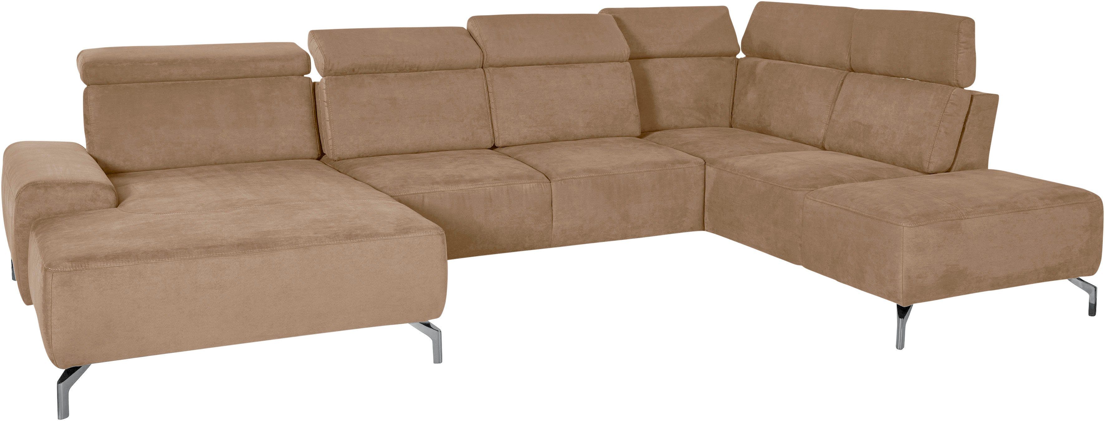 sit&more Zithoek Gizeh U-vorm 15 cm poothoogte, inclusief zitdiepteverstelling en verstelbare hoofdsteun