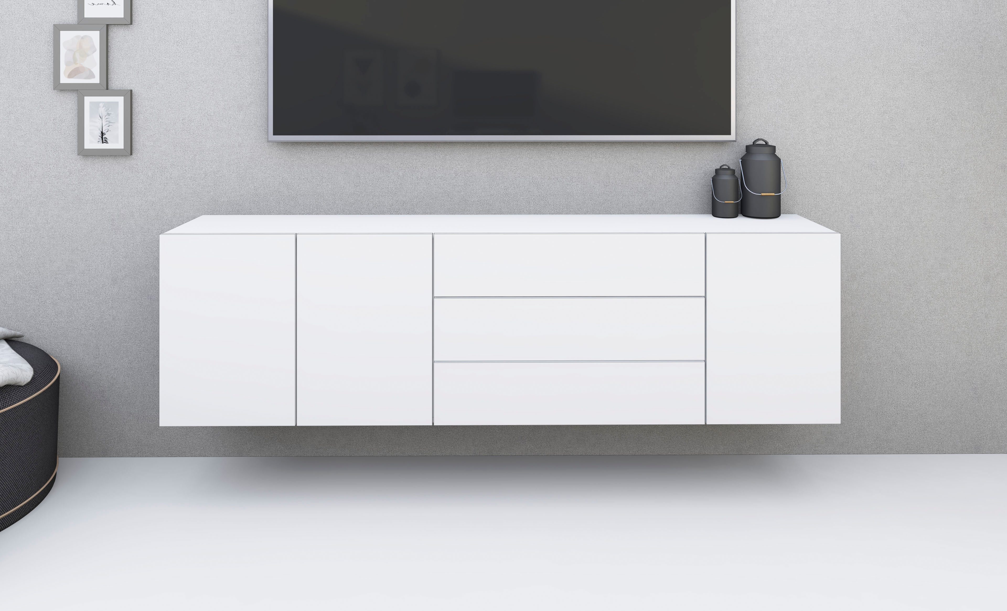 borchardt Möbel Dressoir Sophia Breedte 190 cm hangend en staand te monteren