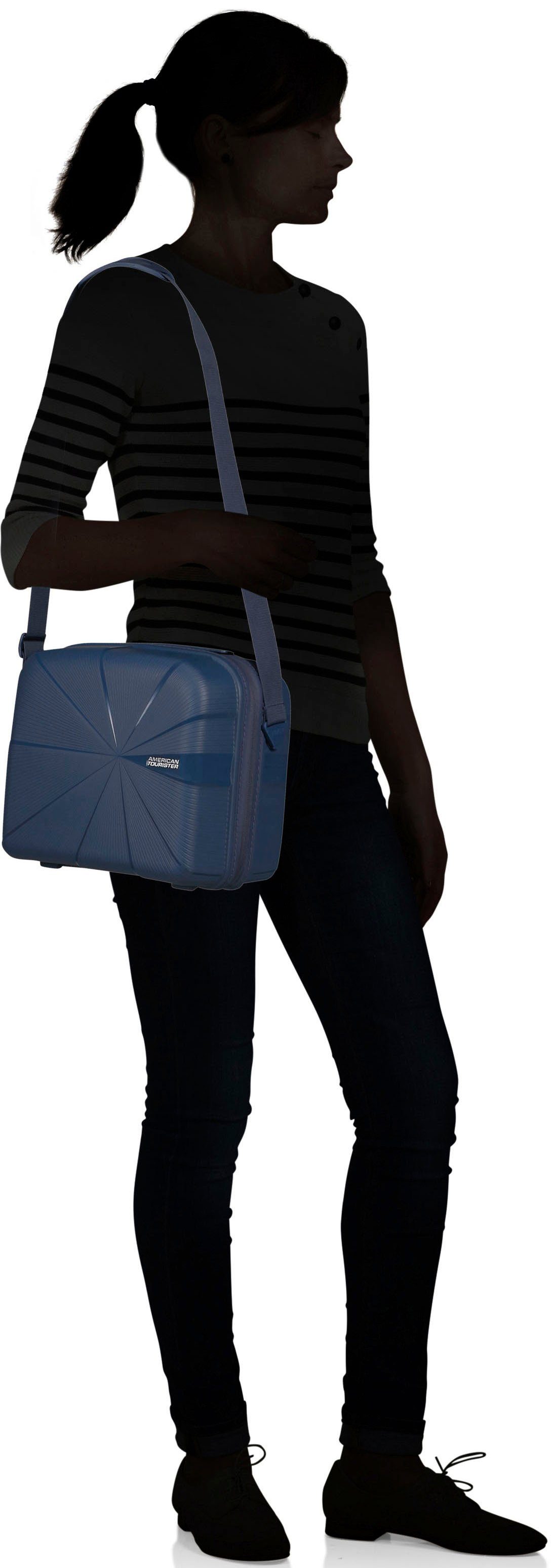 American Tourister Beautycase STARVIBE Beauty Case navy 29 cm Handbagage tas reisbagage met trolley bevestigingssysteem
