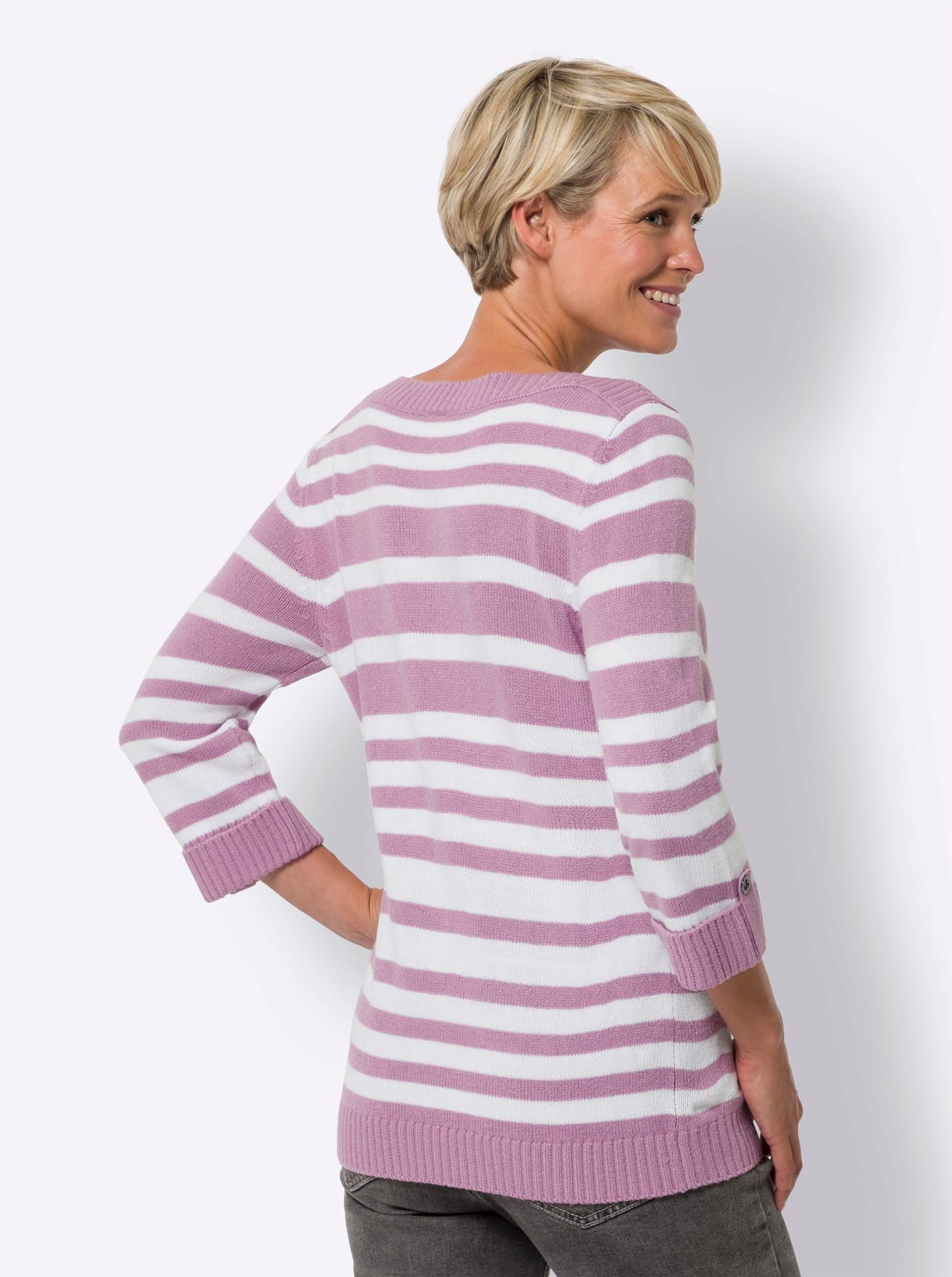 Classic Basics Trui met 3 4 mouwen Trui met ronde hals