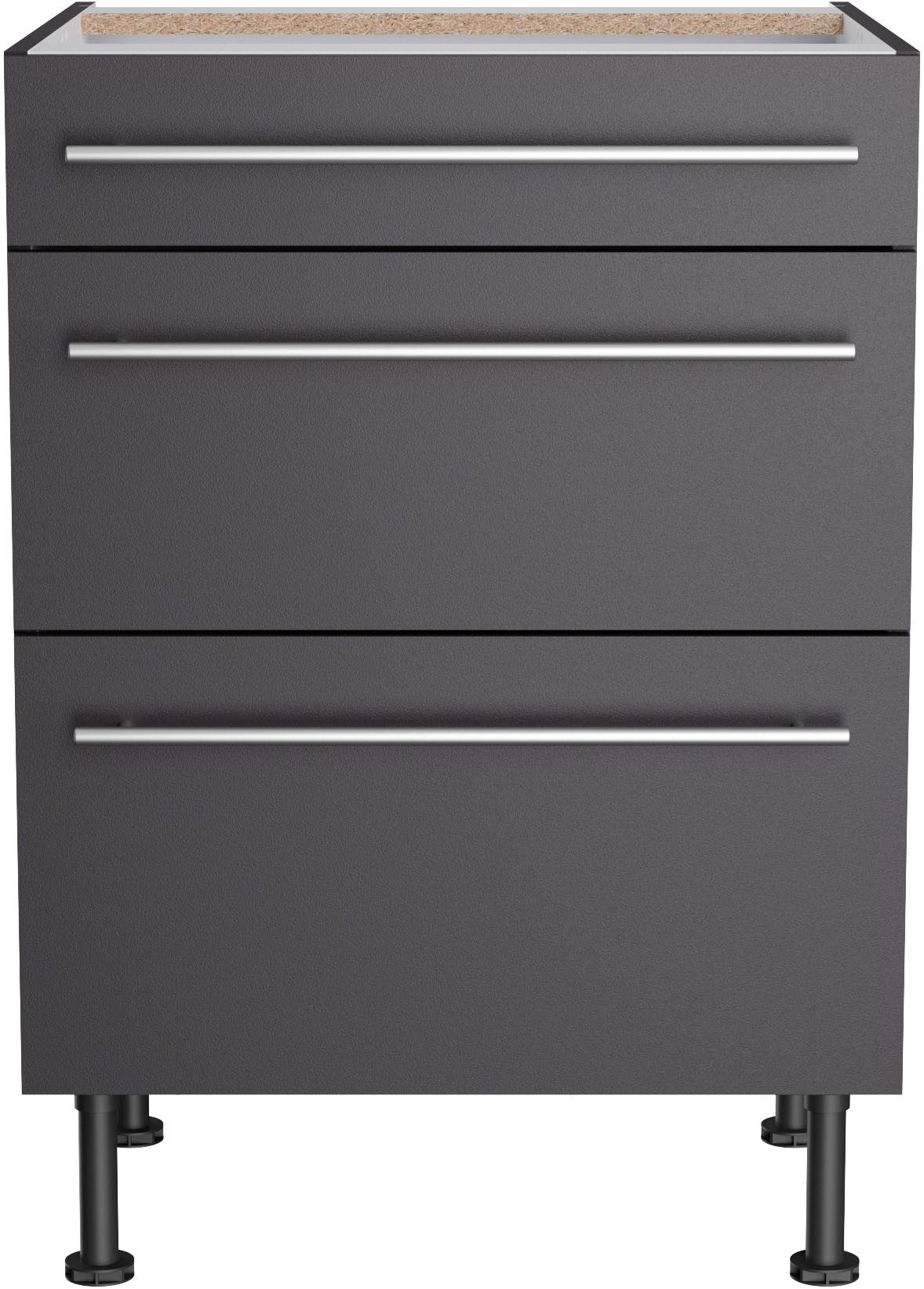 Kochstation Onderkast KS-Bern2 Breedte 60 cm, 1 lade, 2 uittrekken
