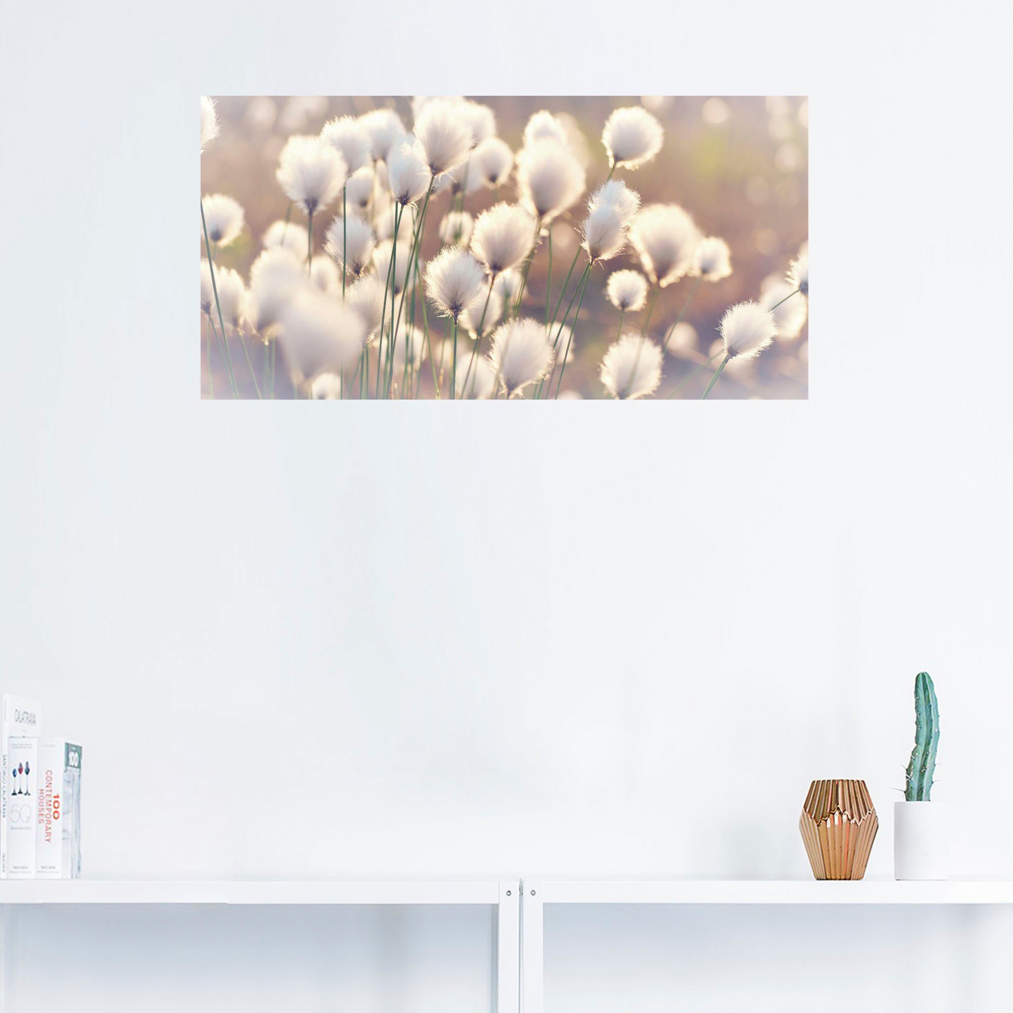 Artland Artprint Wolgrasmagie in het veen als artprint van aluminium, artprint voor buiten, artprint op linnen, poster, muursticker