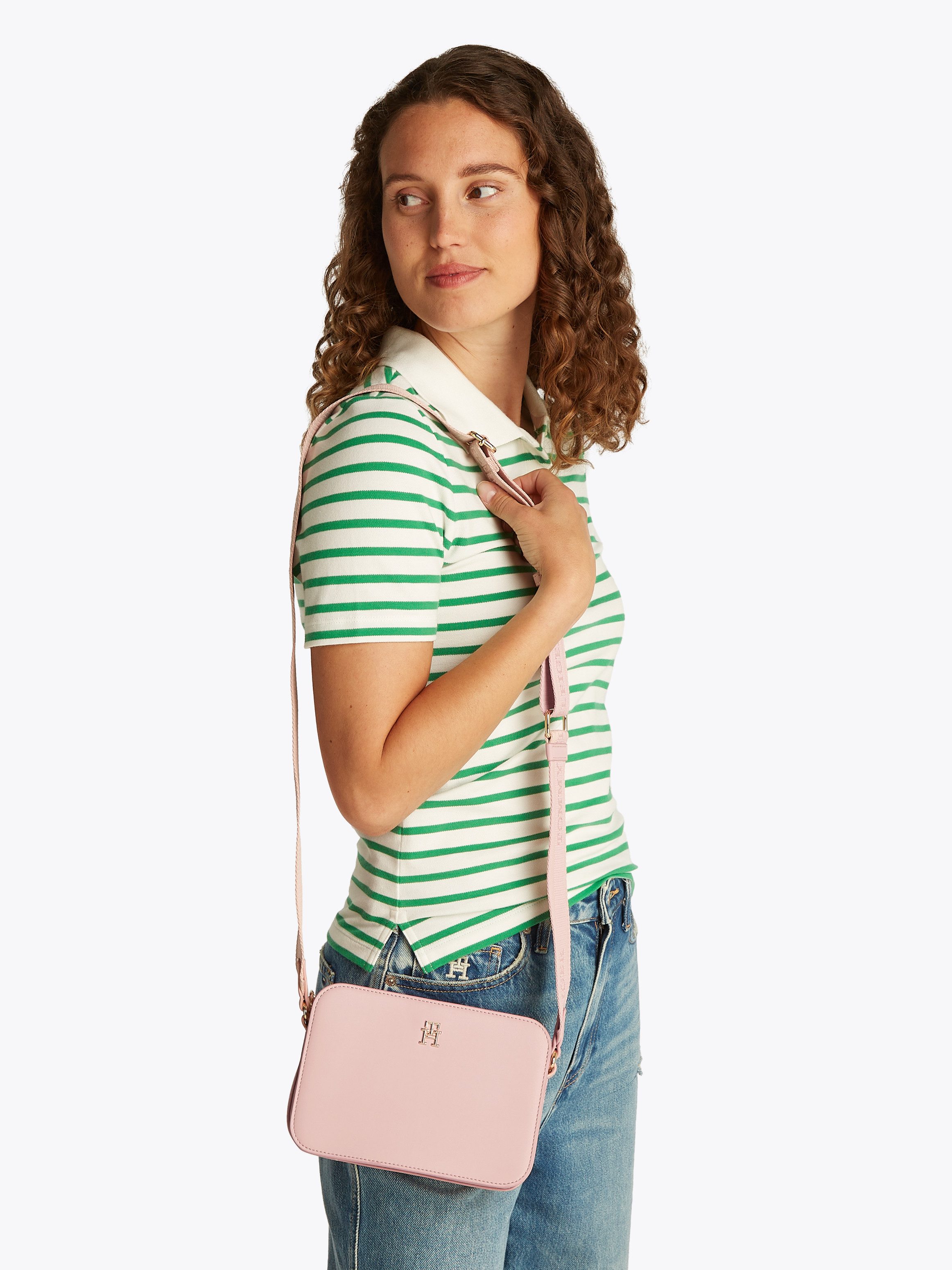 Tommy Hilfiger Camerazak TH LOGOTAPE CAMERA BAG , dames schoudertas, minibag, schoudertas met th-logo-embleem