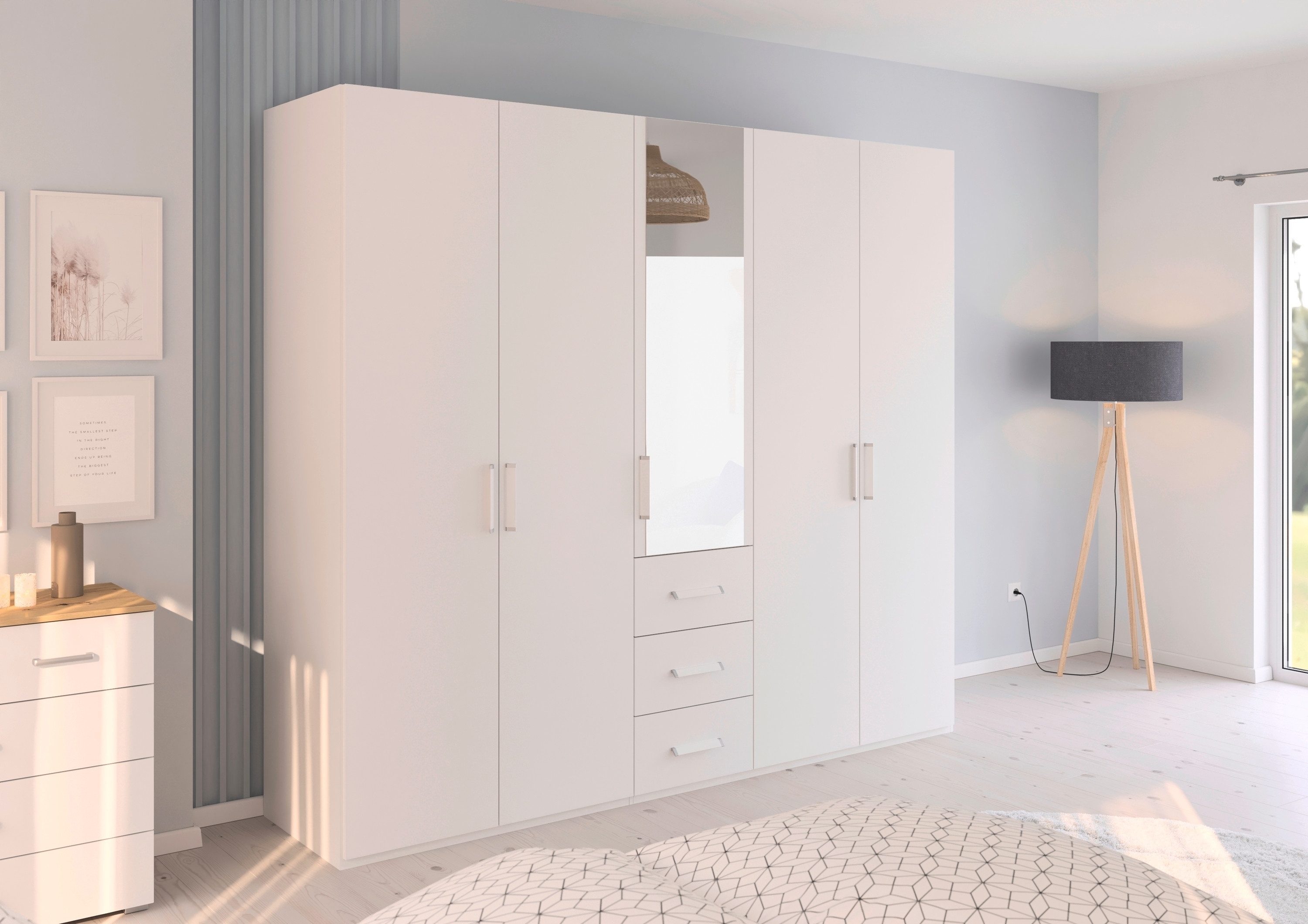 rauch Draaideurkast Kledingkast Kast Garderobe Slaapkamerkast EVELYN in elegante stijl met lades 3 breedtes en 2 hoogtes made in germany