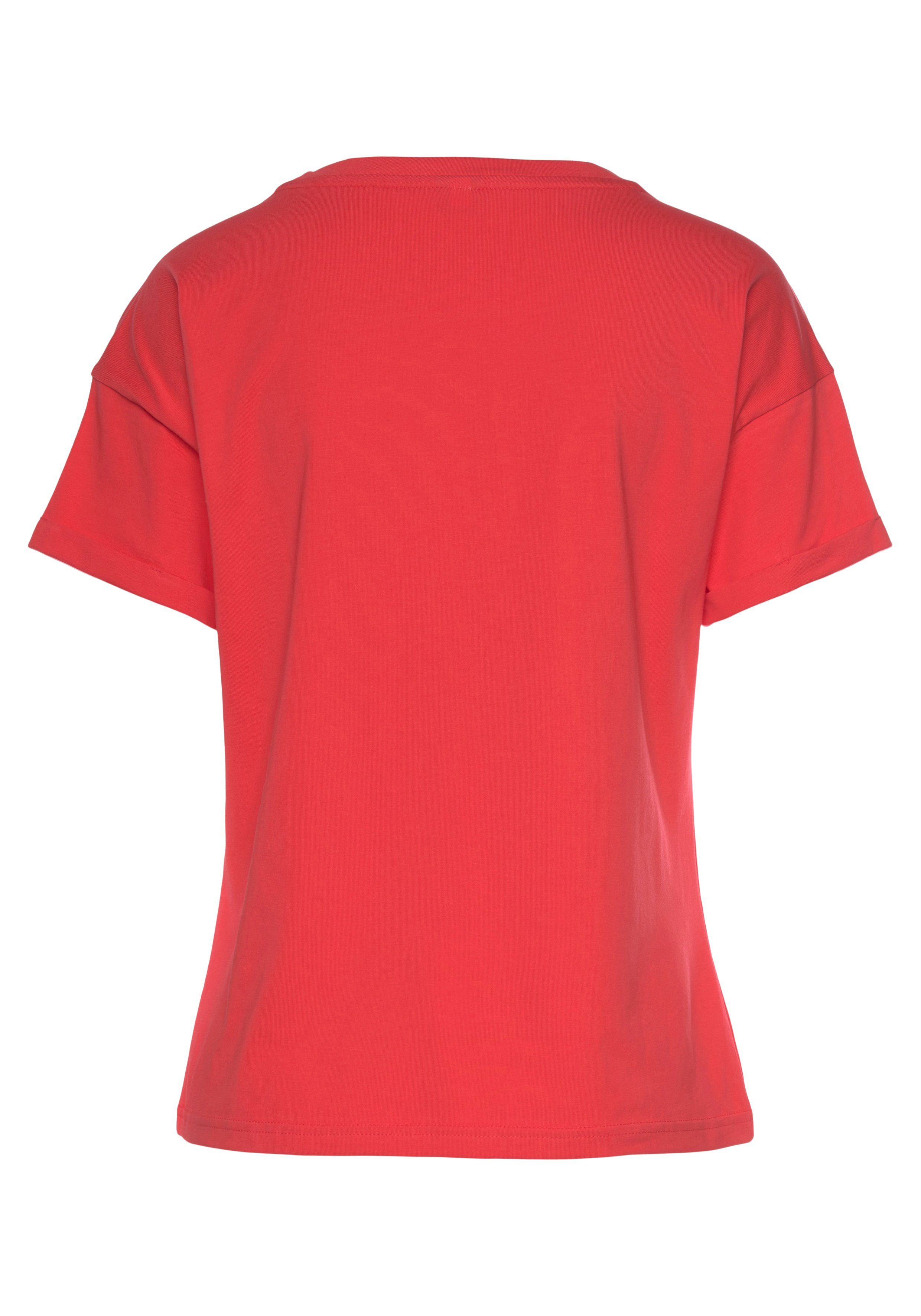 H.I.S T-shirt Met mouwomslagen met mouwomslag, in maritieme stijl, loungewear