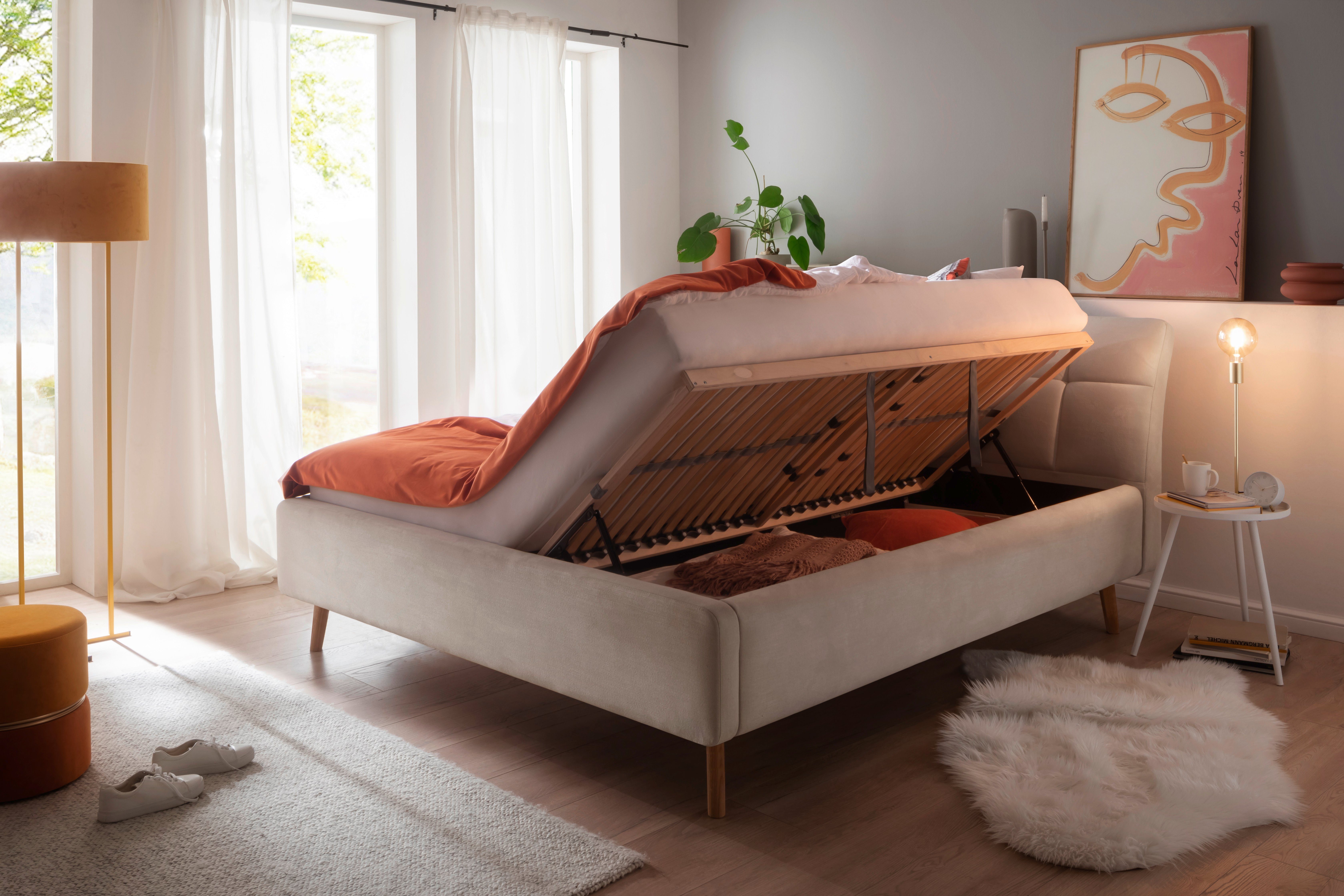 meise.möbel Gestoffeerd bed Mila met bedkist
