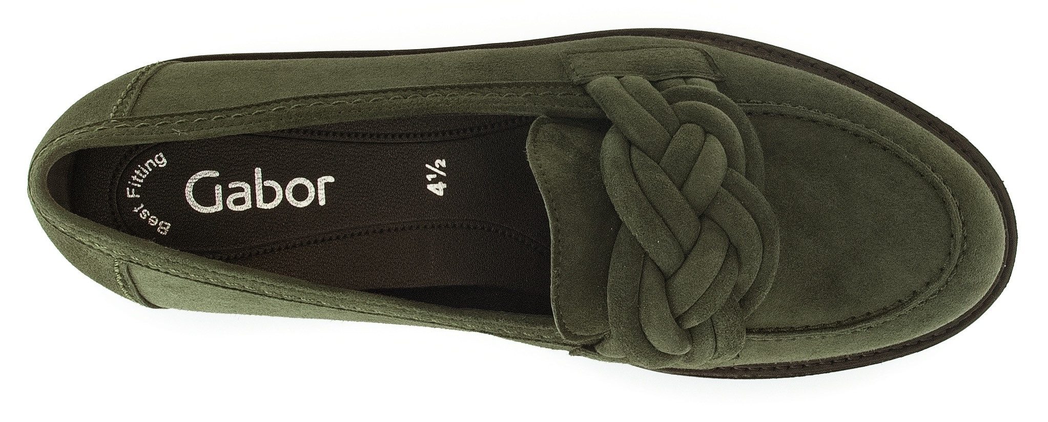 Gabor Loafers , slipper, lage schoen, instapschoen met gevlochten sierband