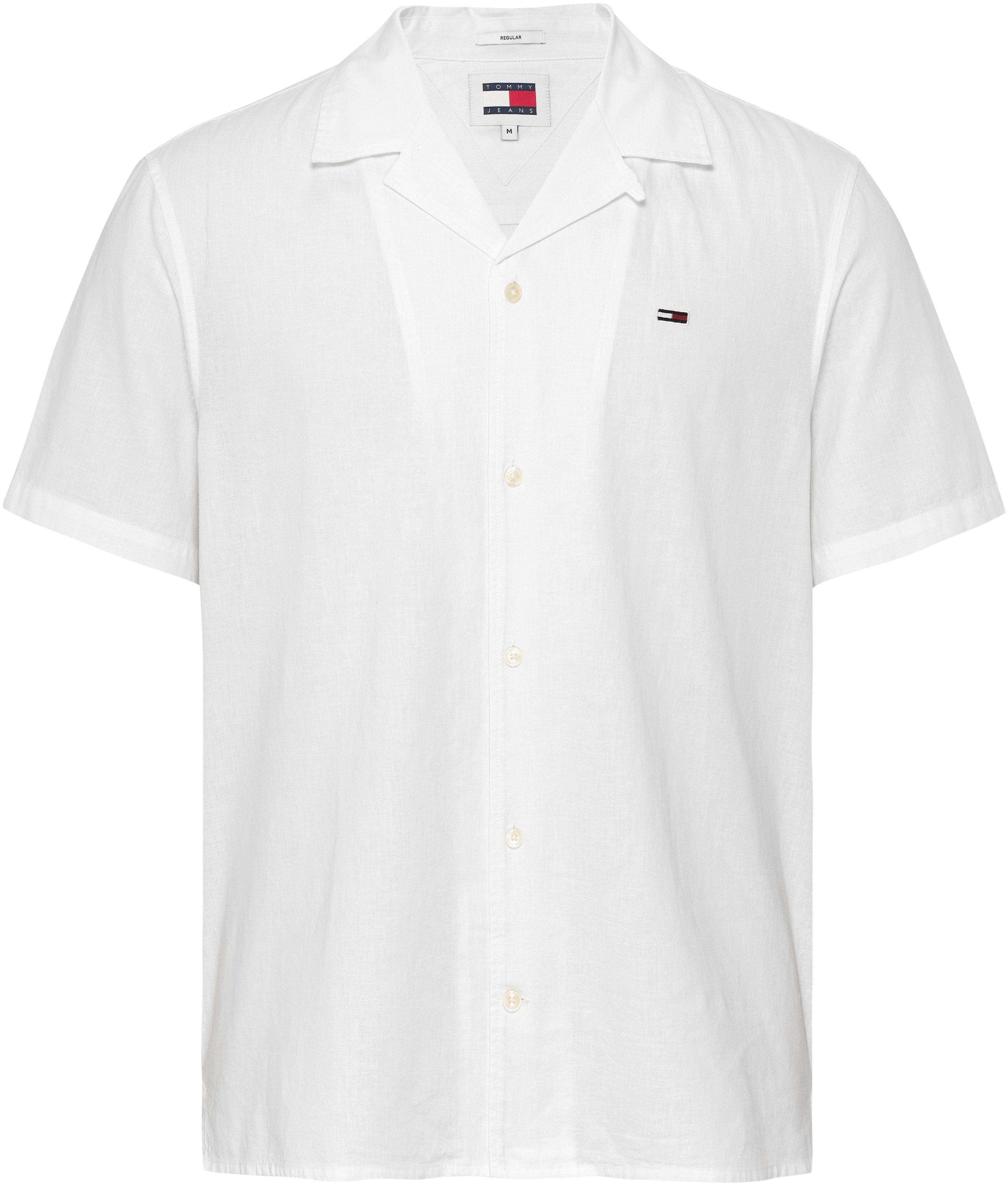 TOMMY JEANS Overhemd met korte mouwen TJM LINEN BLEND CAMP SHIRT EXT