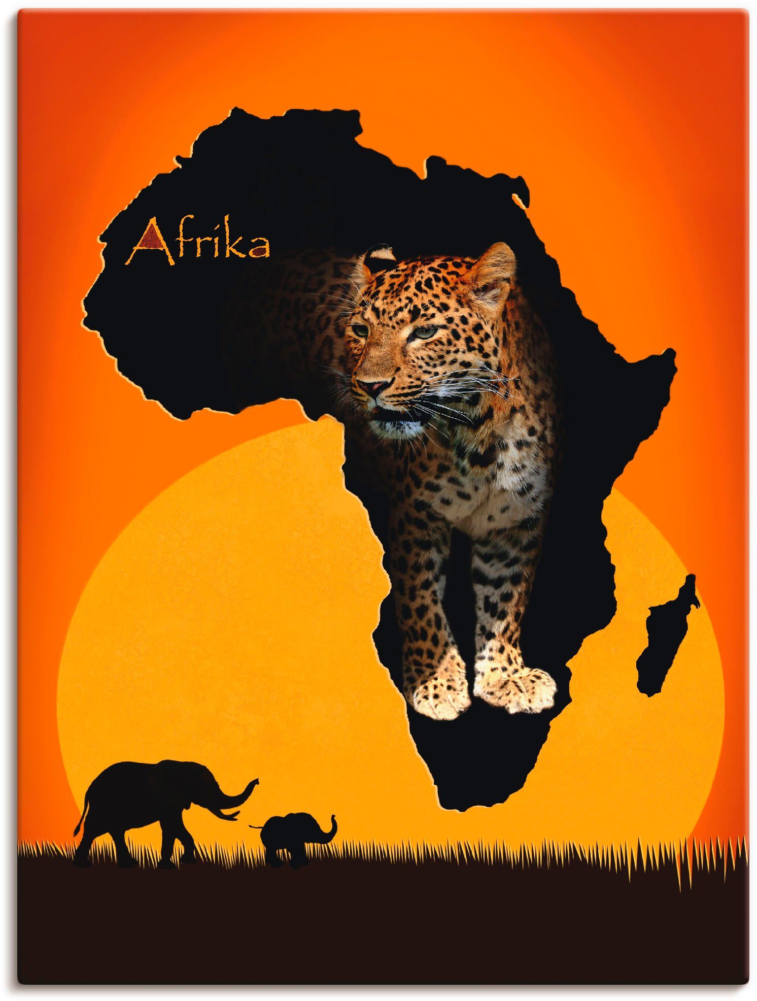 Artland Artprint Afrika het zwarte continent in vele afmetingen & productsoorten -artprint op linnen, poster, muursticker / wandfolie ook geschikt voor de badkamer (1 stuk)